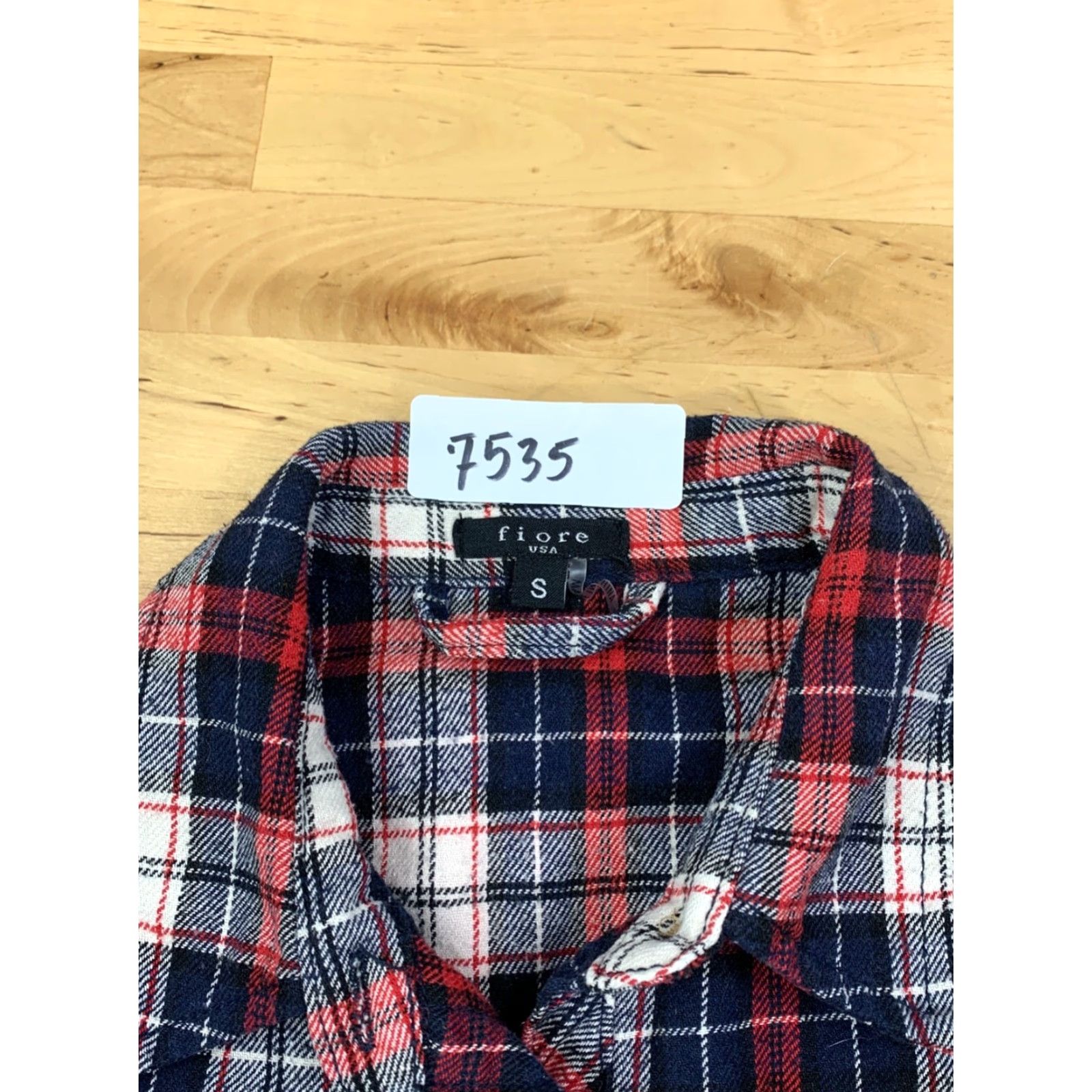 Vintage VINTAGE Fiore Flannel Shirt Womens S Red Blue Plaid 100% Cotton Thick Warm #7535 Size S / US 4 / IT 40 - 3 Thumbnail
