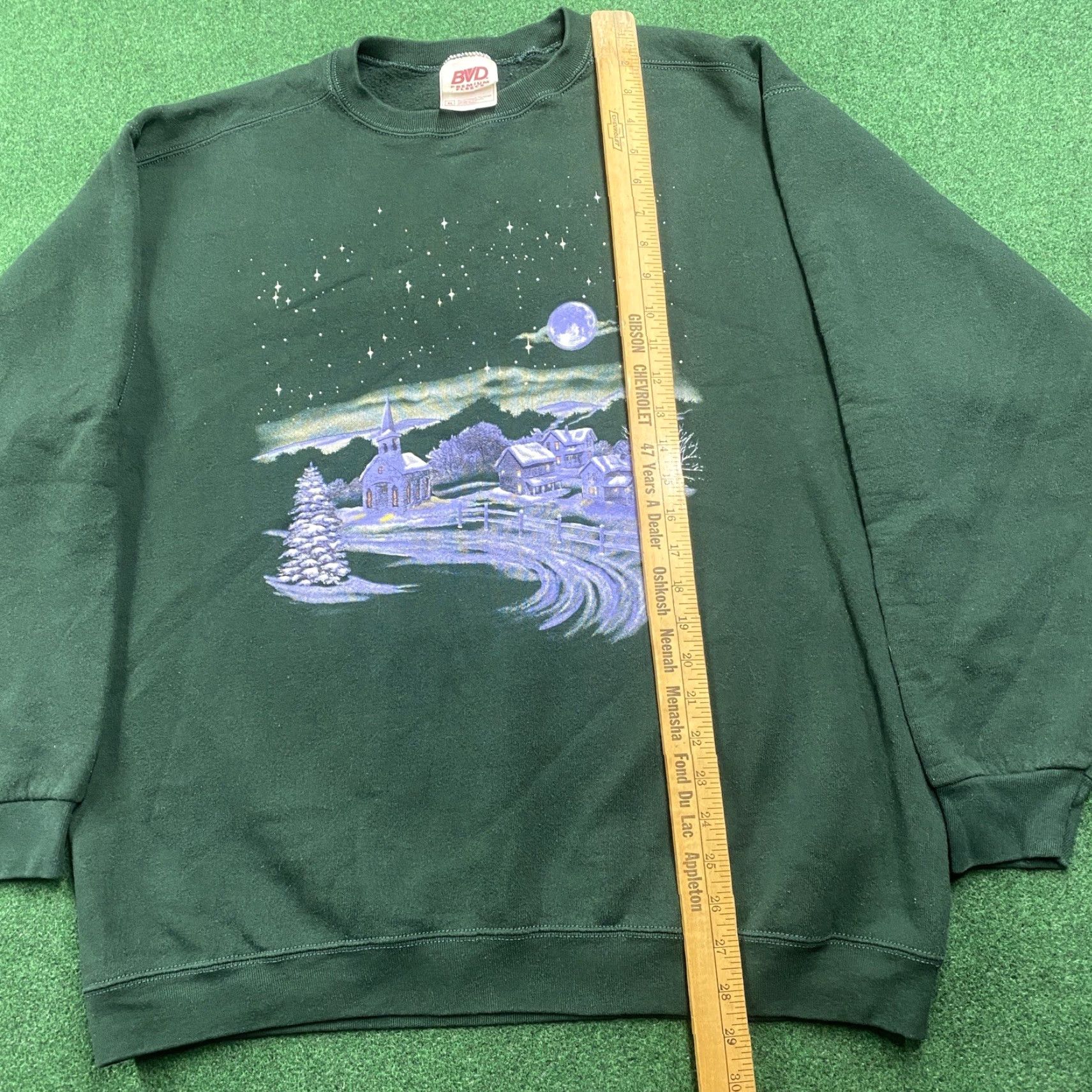 Vintage VINTAGE Green Men's XL Winter Sweater Sweatshirt 90S Nature Logo USA Pullover Crew Neck Cotton Size US XL / EU 56 / 4 - 6 Thumbnail