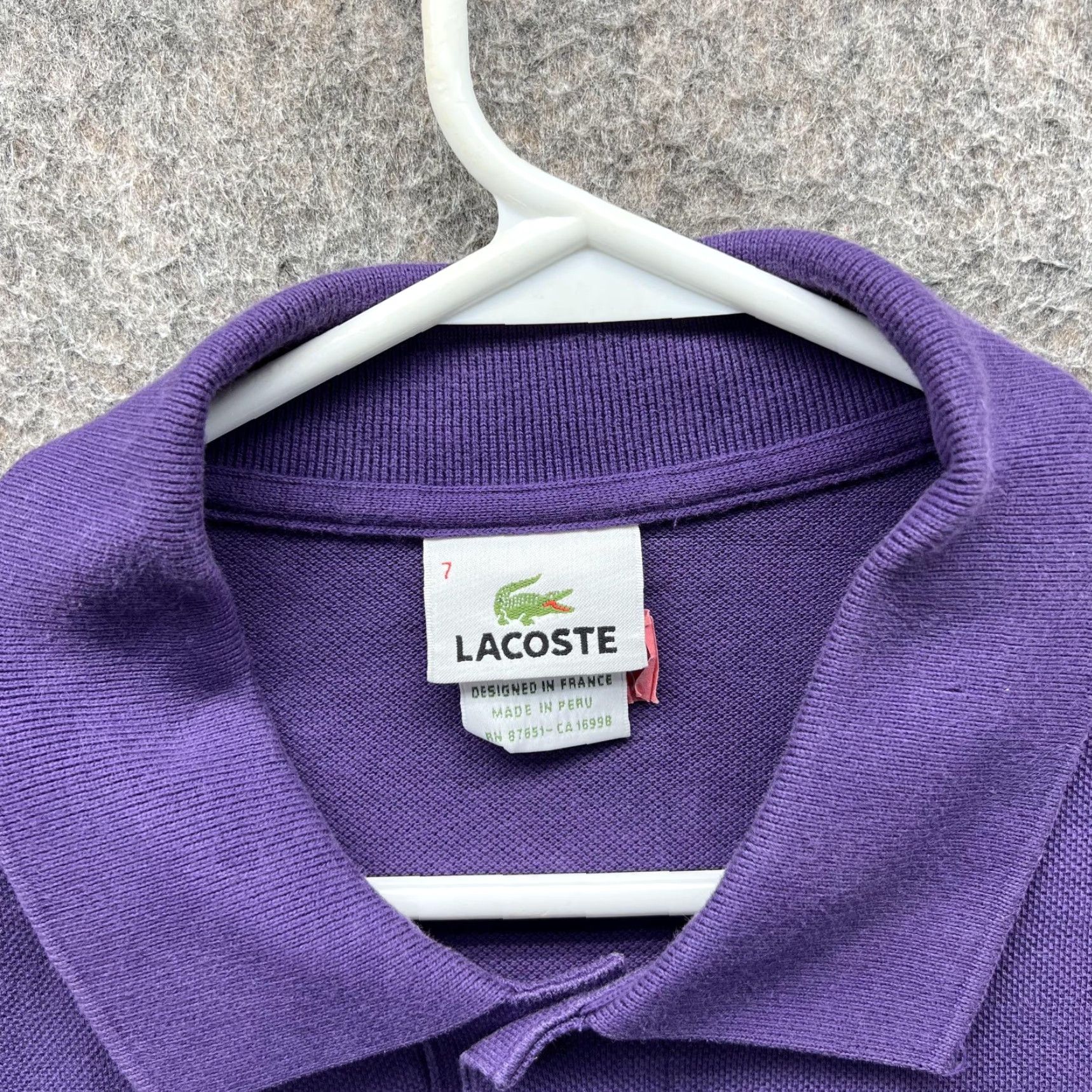 Lacoste Lacoste Polo Shirt Mens 2XL Purple Short Sleeve Knit Croc Logo Casual Polo Shirt Mens 2XL Purple Size US XXL / EU 58 / 5 - 2 Thumbnail