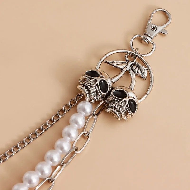 Jewelry × Vintage Punk Waist Pants Chain Wallet Chain Skull Keychain Size ONE SIZE - 3 Thumbnail