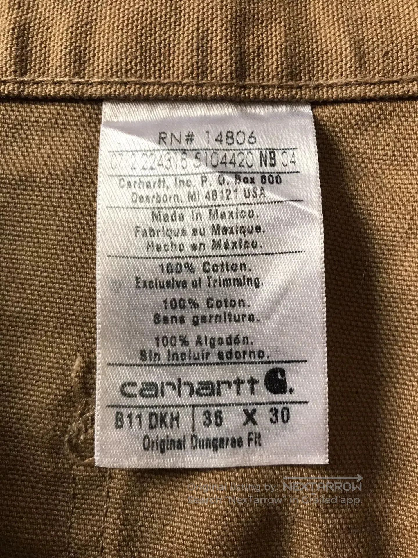 Carhartt Carhartt B11 W36L30 Canvas Work Pants. Size US 36 / EU 52 - 9 Thumbnail