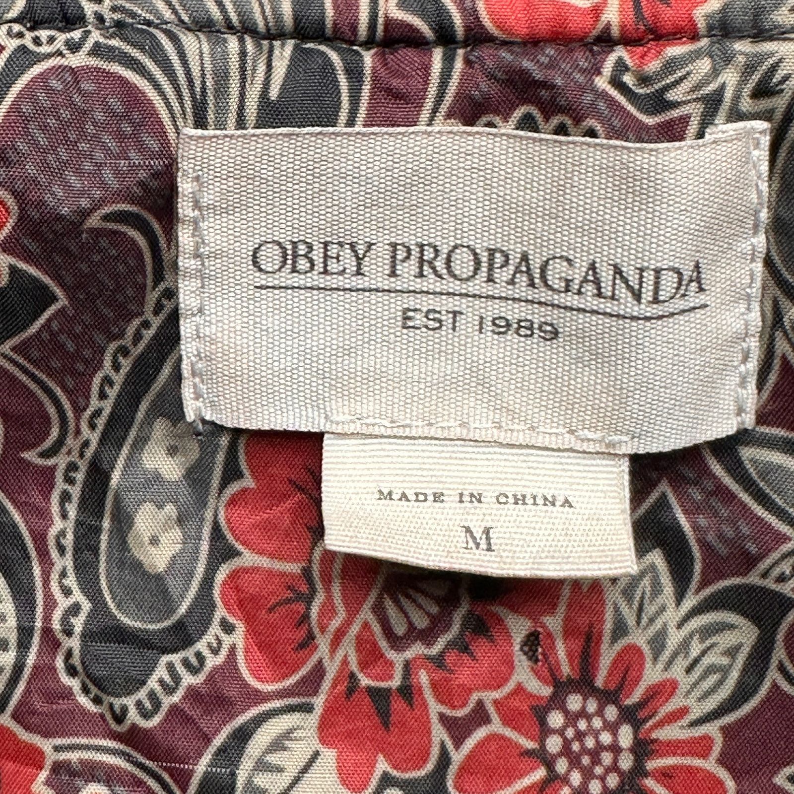 Obey Obey Propaganda Suede Bomber Jacket Men Medium Paisley Black Size US M / EU 48-50 / 2 - 2 Thumbnail