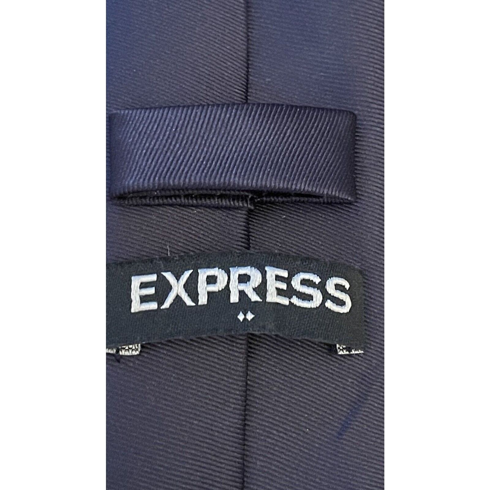 Express Express Blue 100% Polyester Men’s Neck Tie Made In China Size ONE SIZE - 8 Thumbnail