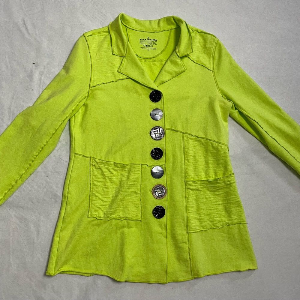Other Neon Buddha Yellow Green Mix Buttons Cotton Jacket Size S Size S / US 4 / IT 40 - 5 Thumbnail