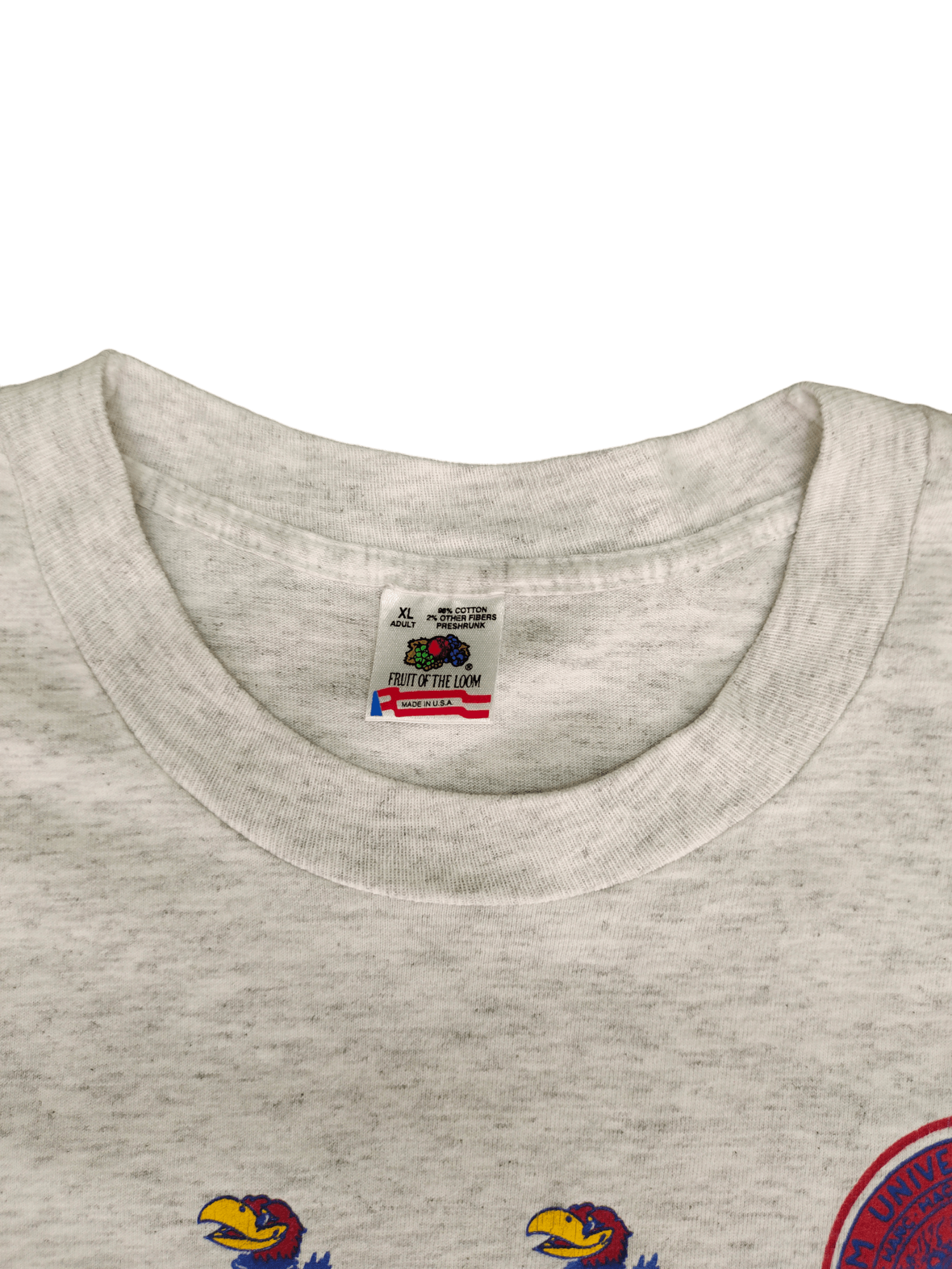 NCAA Vintage 90s University Kansas Jayhawks Ncaa T-Shirt Size US XL / EU 56 / 4 - 5 Thumbnail