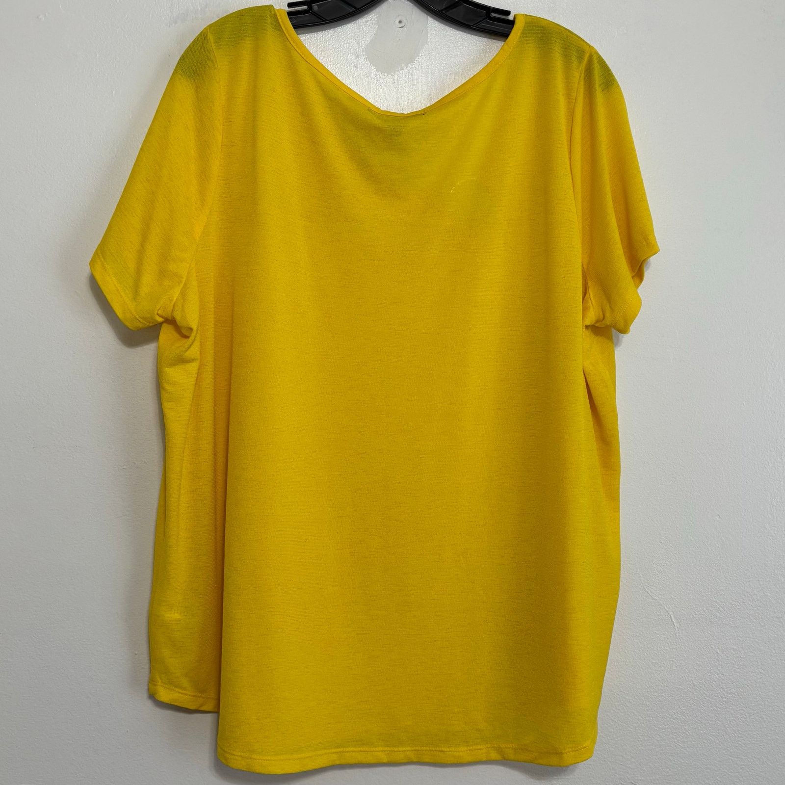 Other Inner Circle Yellow Asymmetrical Blouse 1X Cutout Top Size XL / US 12-14 / IT 48-50 - 2 Thumbnail