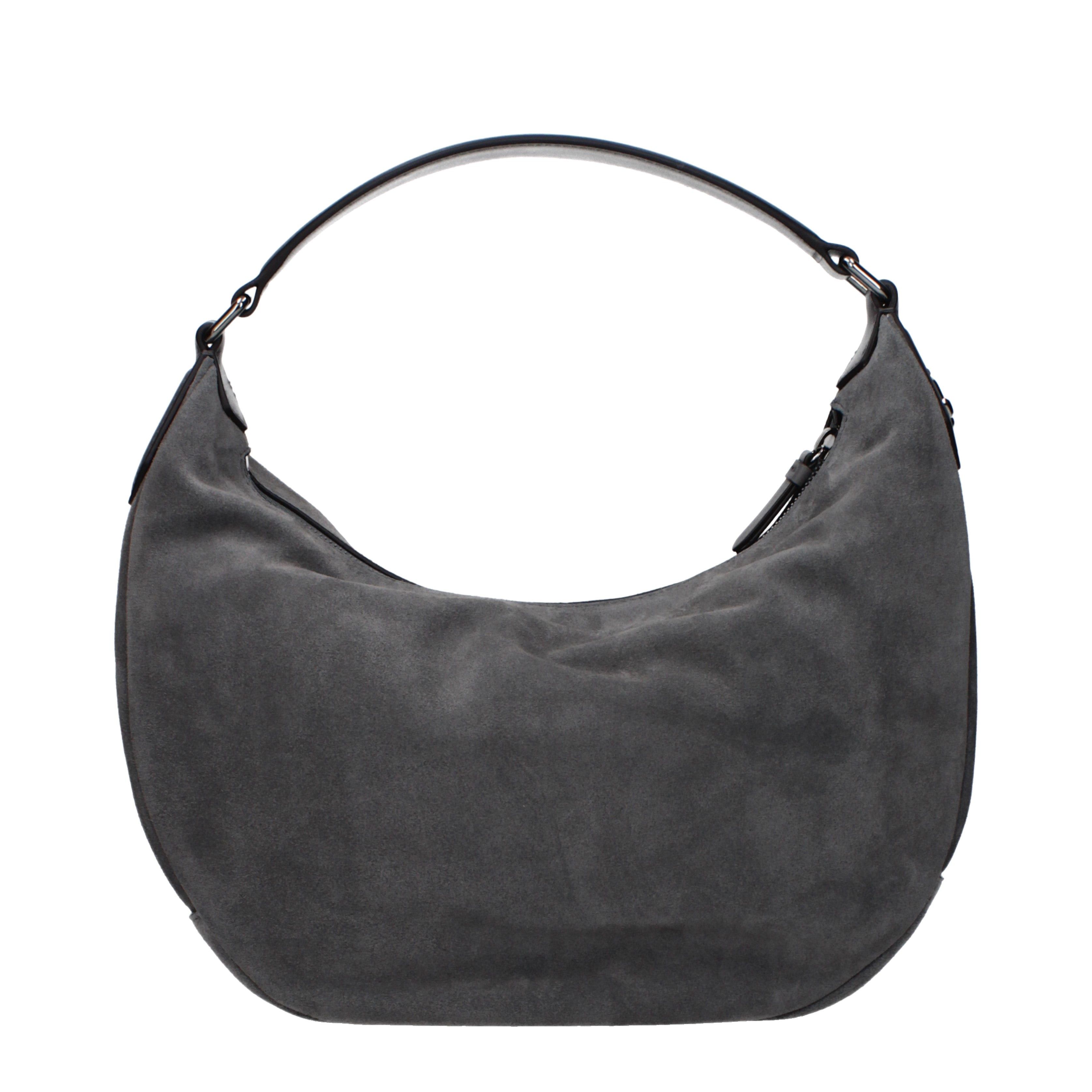 Jimmy Choo Jimmy Choo Shoulder Bags Women Suede Gray/Storm Gray Size ONE SIZE - 1 Thumbnail