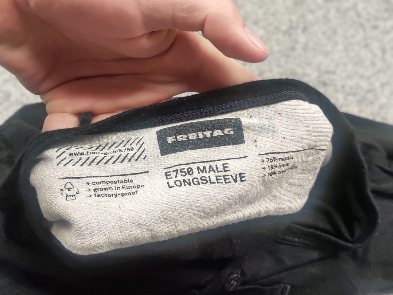 Freitag Freitag E750 Male Black Linen-Modal true hemp Long sleeve Size US M / EU 48-50 / 2 - 11 Thumbnail