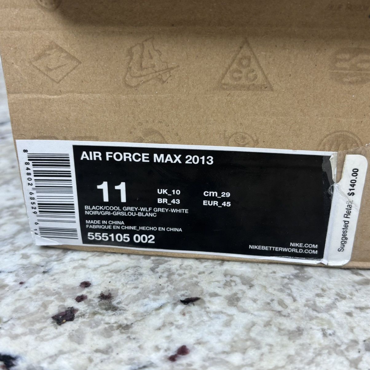 Nike Size 11 - Nike Air Force Max 2013 Black Cool Grey Clean Size US 11 / EU 44 - 15 Thumbnail