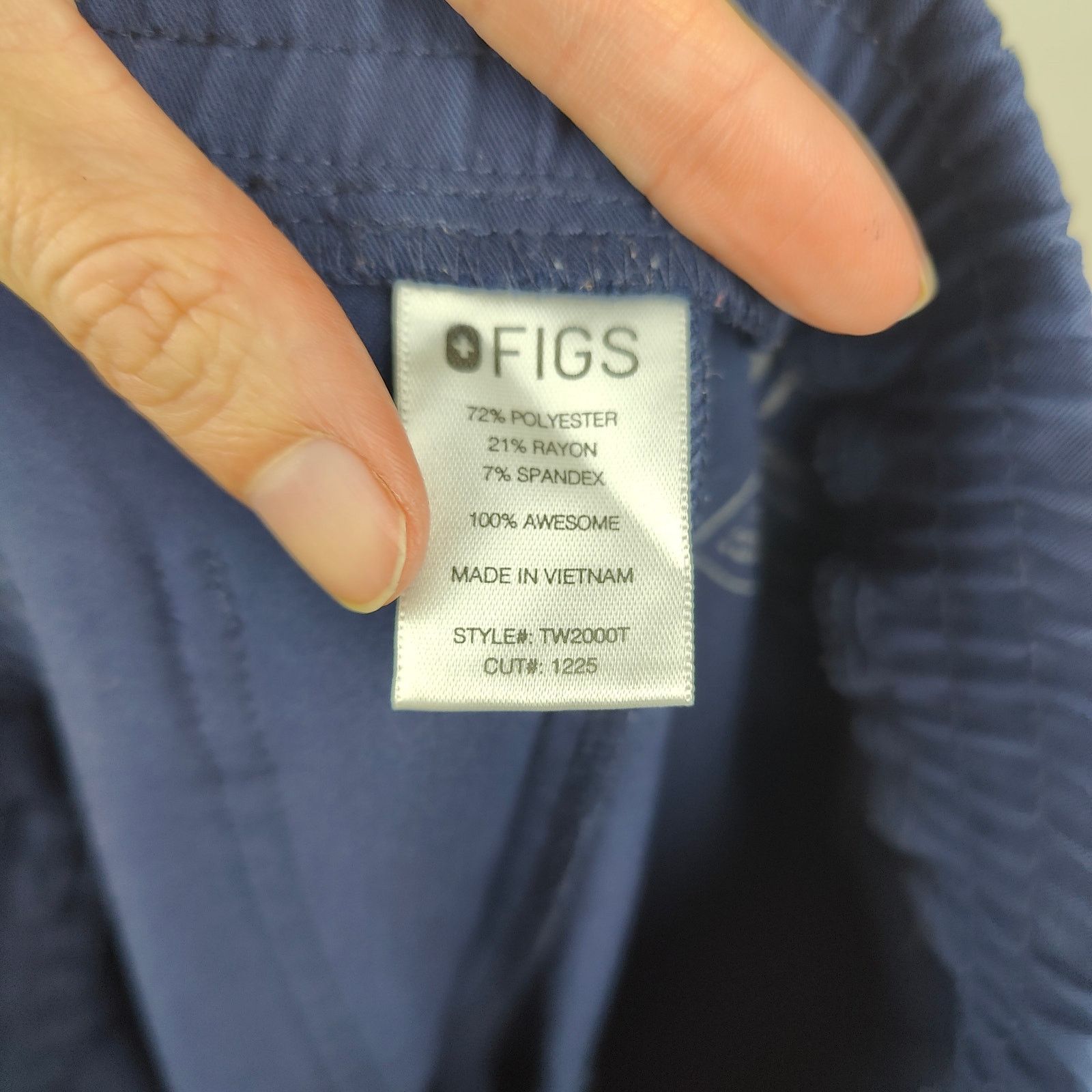 Other Figs Yola Skinny Scrub Pants Womens XXS T Tall Navy Blue Size 24" / US 00 / IT 34 - 6 Thumbnail