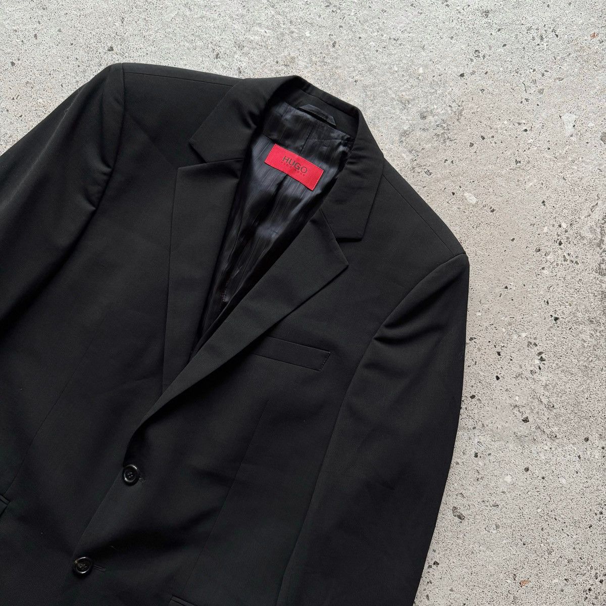 HUGO Hugo Boss Mens Black Wool Blend Suit Jacket Blazer