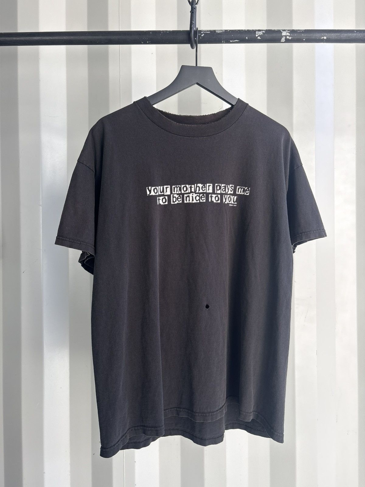 Vintage Thrashed Your Mom Pays Me Faded Distressed Shirt GRUNGE Size US XL / EU 56 / 4 - 1 Thumbnail