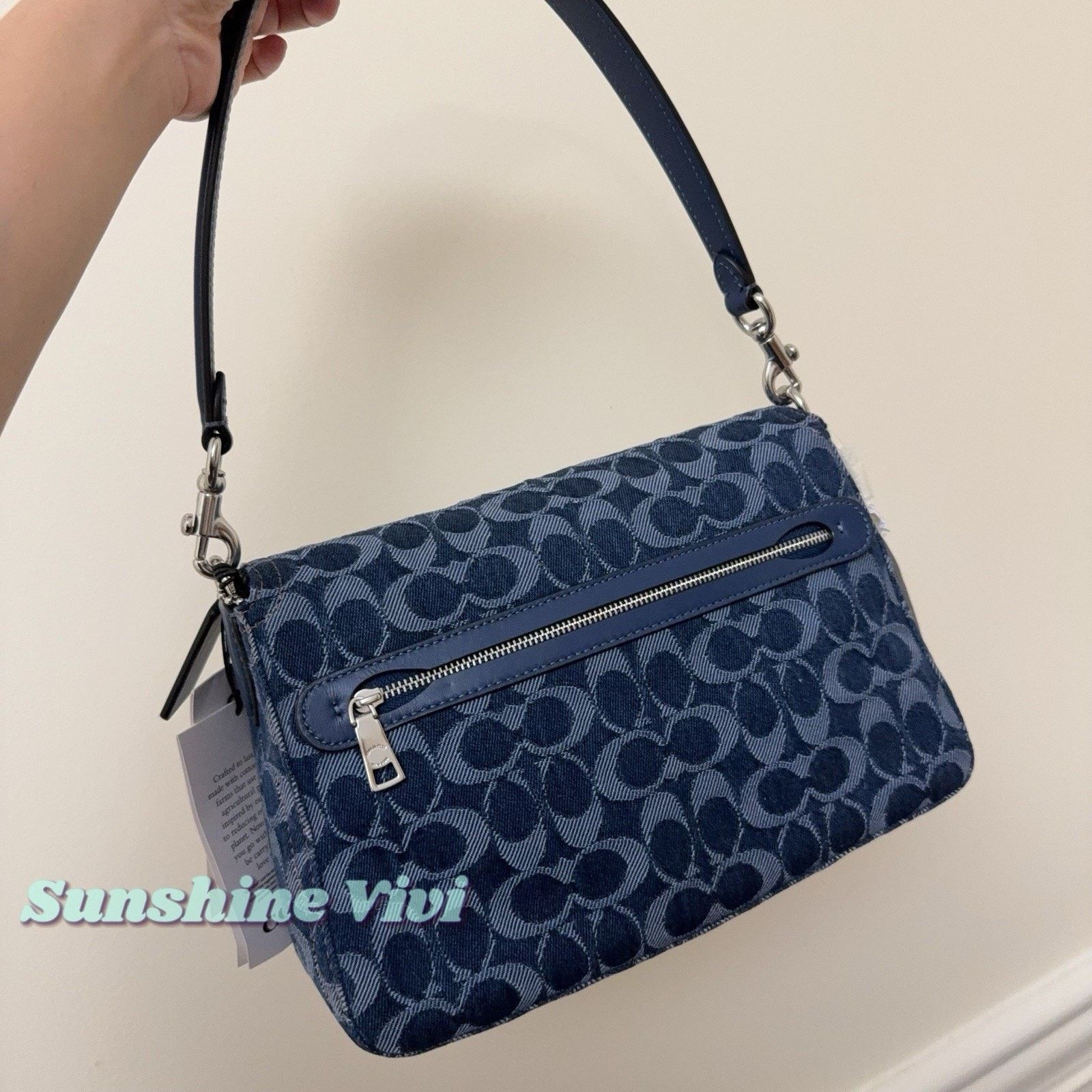 Coach NWT COACH Chain Tabby Shoulder Bag Denim Deep Blue CAN00 Size ONE SIZE - 5 Thumbnail