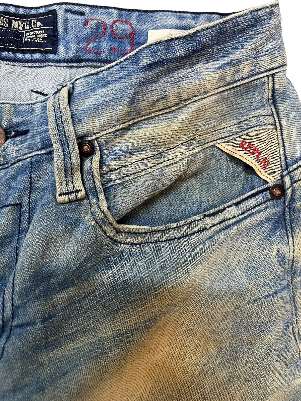 Replay Vintage Replay JETQ Mudwash Faded Denim Size US 29 - 5 Thumbnail