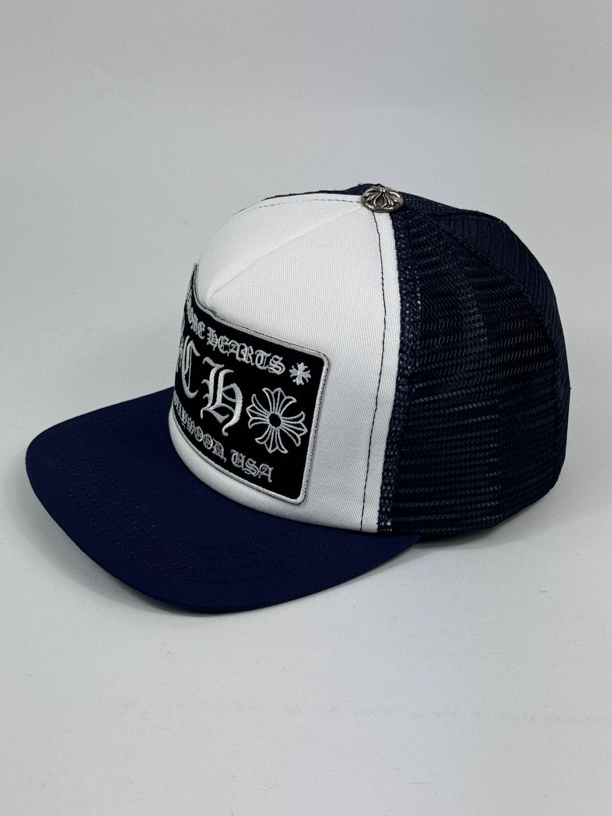Chrome Hearts NAVY LOGO EMBROIDERED CAP ‼️RARE‼️ HONG KONG EXCLUSIVE * Size ONE SIZE - 4 Thumbnail