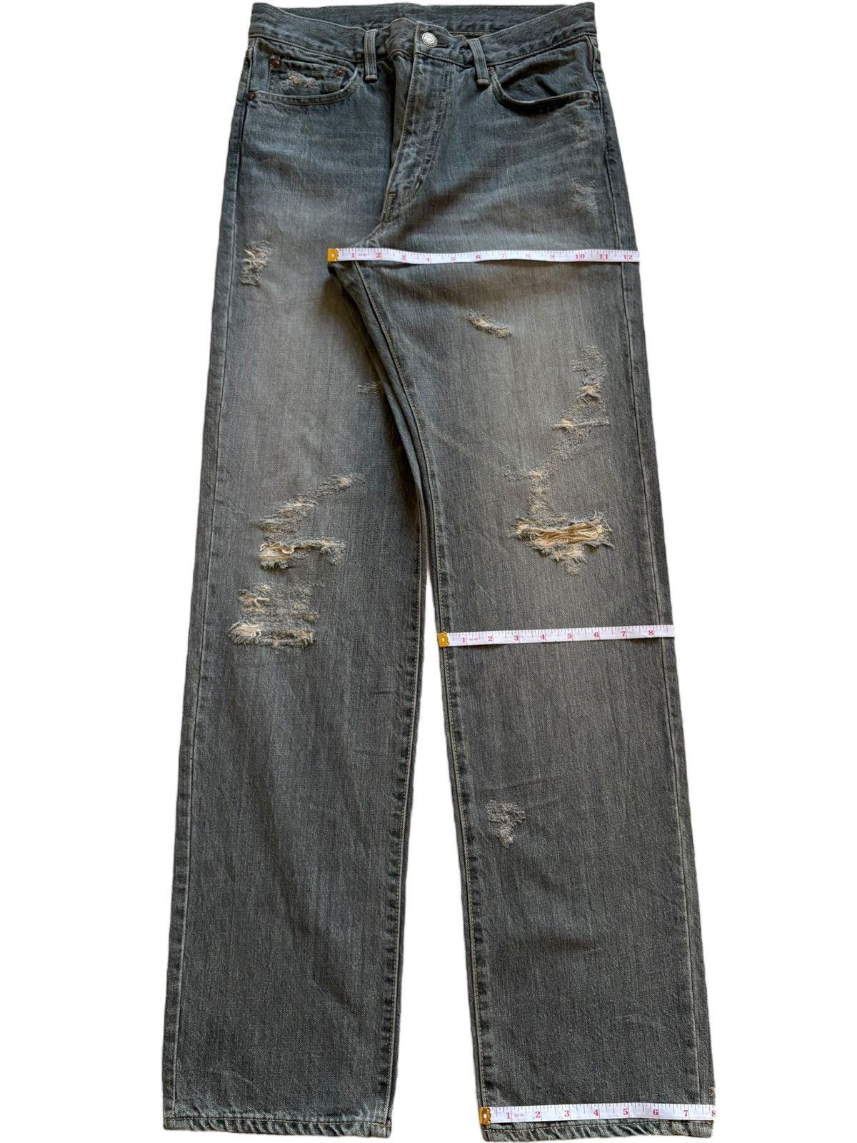 Japanese Brand SALES🔥Vintage Japanese Faded Wash Distressed Loose Jeans Size US 29 - 14 Thumbnail