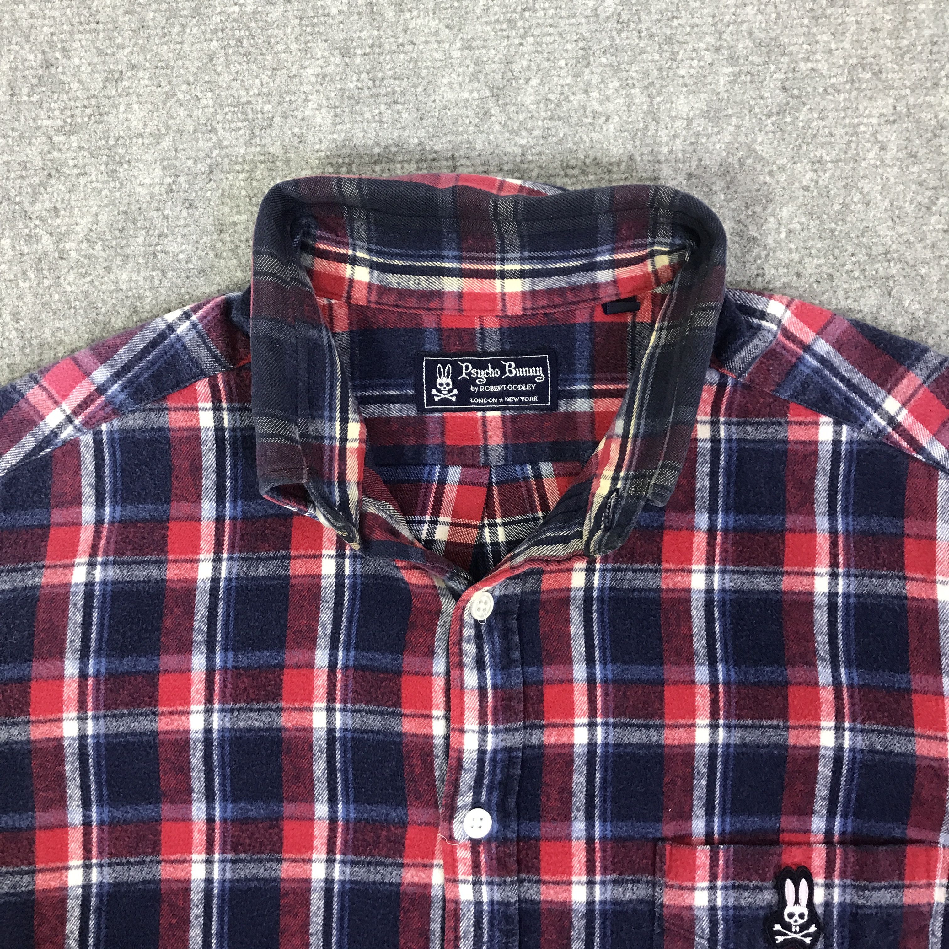 Psycho Bunny PSYCHO BUNNY TARTAN DESIGN BUTTON UP SHIRT K93B10 Size US L / EU 52-54 / 3 - 7 Thumbnail
