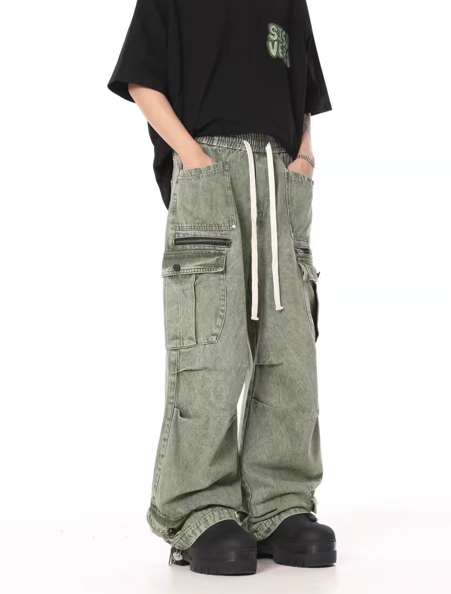 Japanese Brand × Jean Washed vintage drawstring elastic waist baggy jeans Size US 32 / EU 48 - 1 Thumbnail