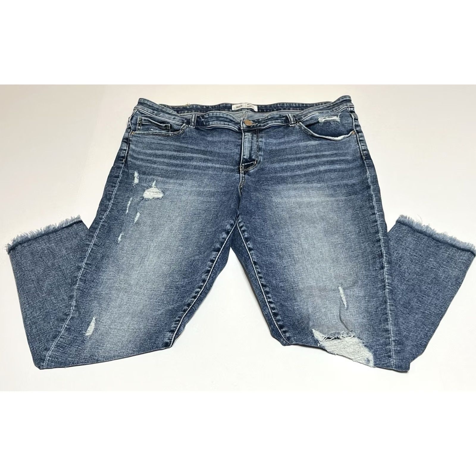 BKE BKE Payton Jeans Universal Fit Mid Rise Ankle Skinny 38 Blue Distressed Stretch Denim 5-Pocket Womens Slim Regular Size Type Jeans Size 26" / US 2 / IT 38 - 2 Thumbnail