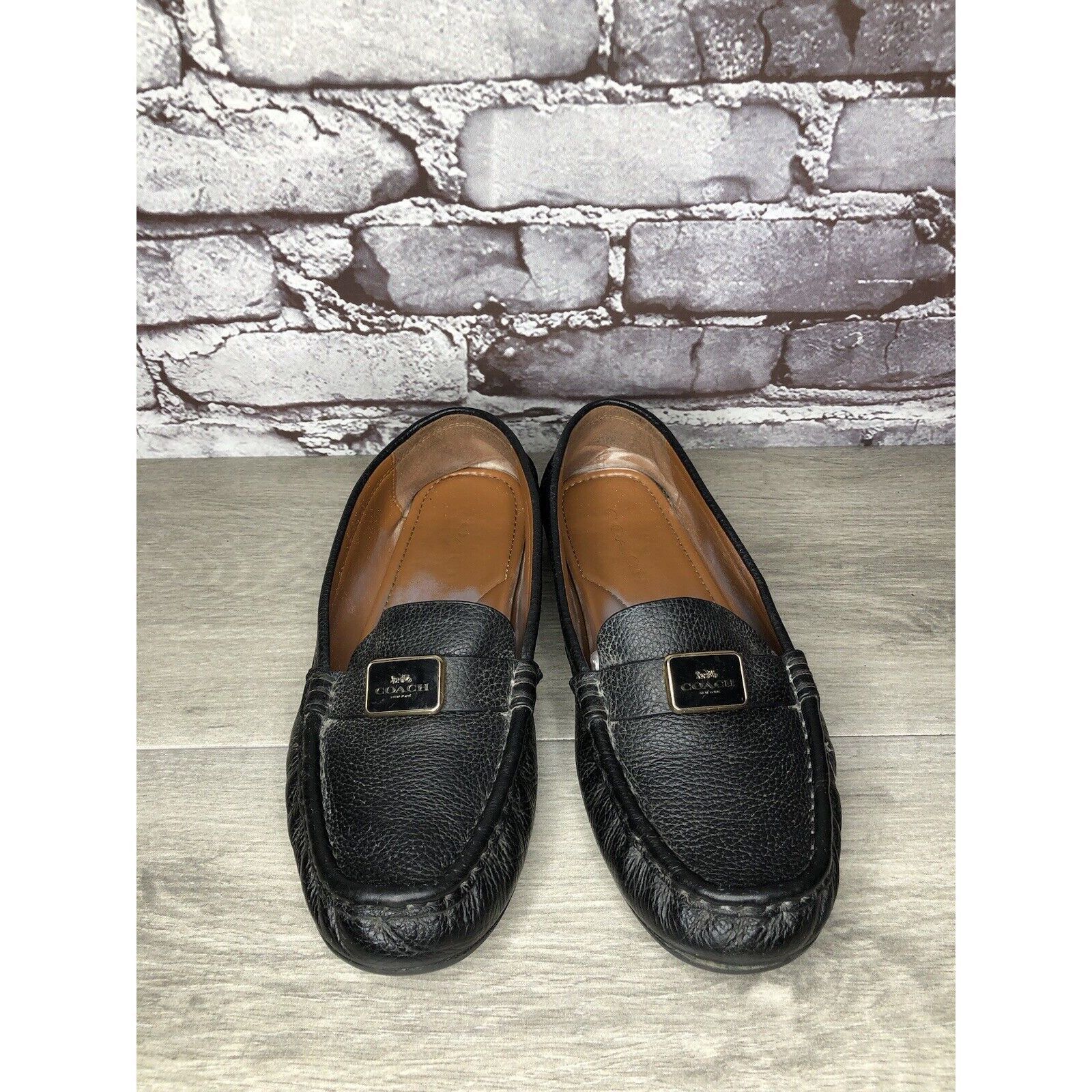 Coach Coach Black Pebbled Leather Badge Moccasin Loafers Shoes Wom Size US 8.5 / IT 38.5 - 12 Thumbnail