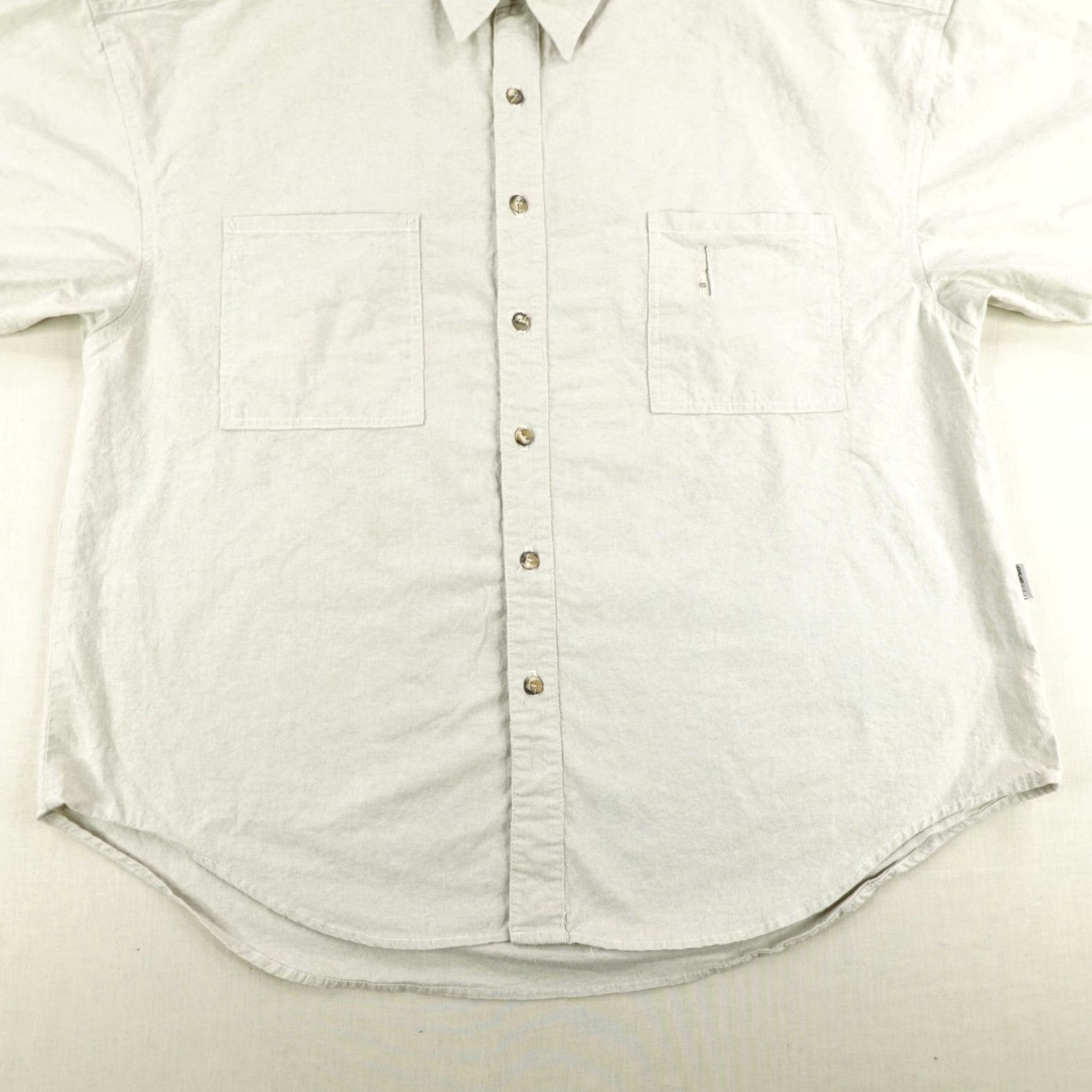 Doublet VINTAGE Da Bull Greg Noll Shirt Mens Large Beige Button-Up Surfer USA Double Pocket Embroidered Cotton Size US L / EU 52-54 / 3 - 3 Thumbnail