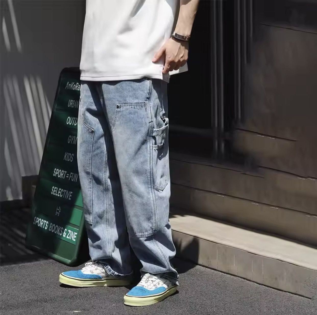 Denime × Japanese Brand Baggy Streetwear Jeans Men Cargo Harem Trousers Size US 32 / EU 48 - 4 Thumbnail