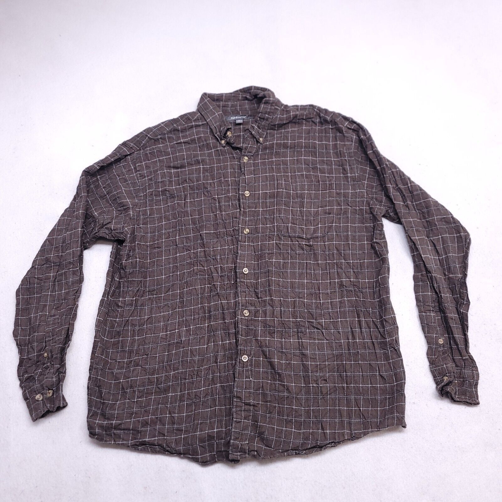 Croft & Barrow Croft & Barrow Windowpane Flannel Shirt Mens Size XL Brown Size US XL / EU 56 / 4 - 2 Thumbnail