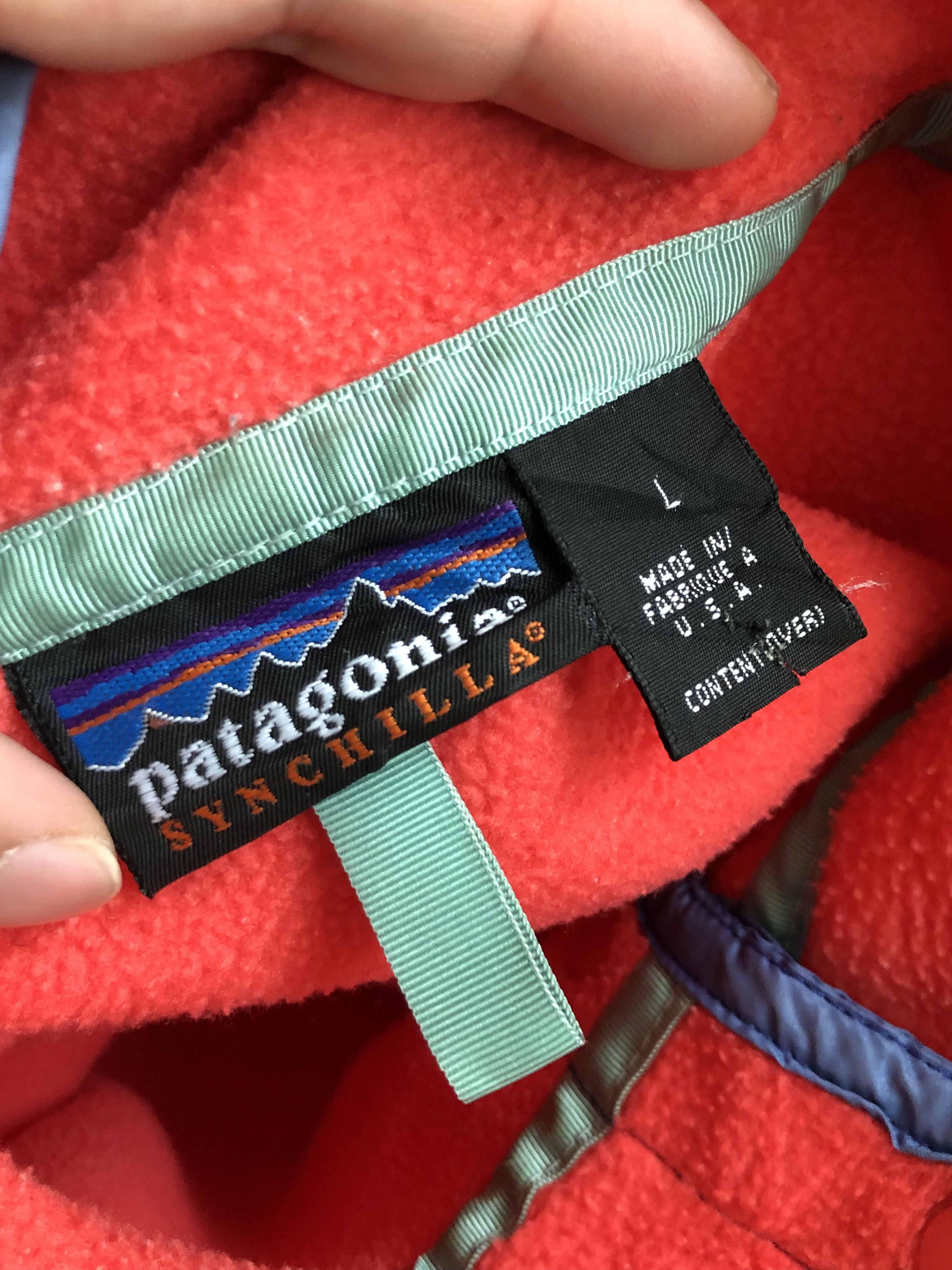 Patagonia RARE🔥90’S PATAGONIA SYNCHILLA FLEECE PULLOVER DARK SALMON Size US L / EU 52-54 / 3 - 10 Thumbnail