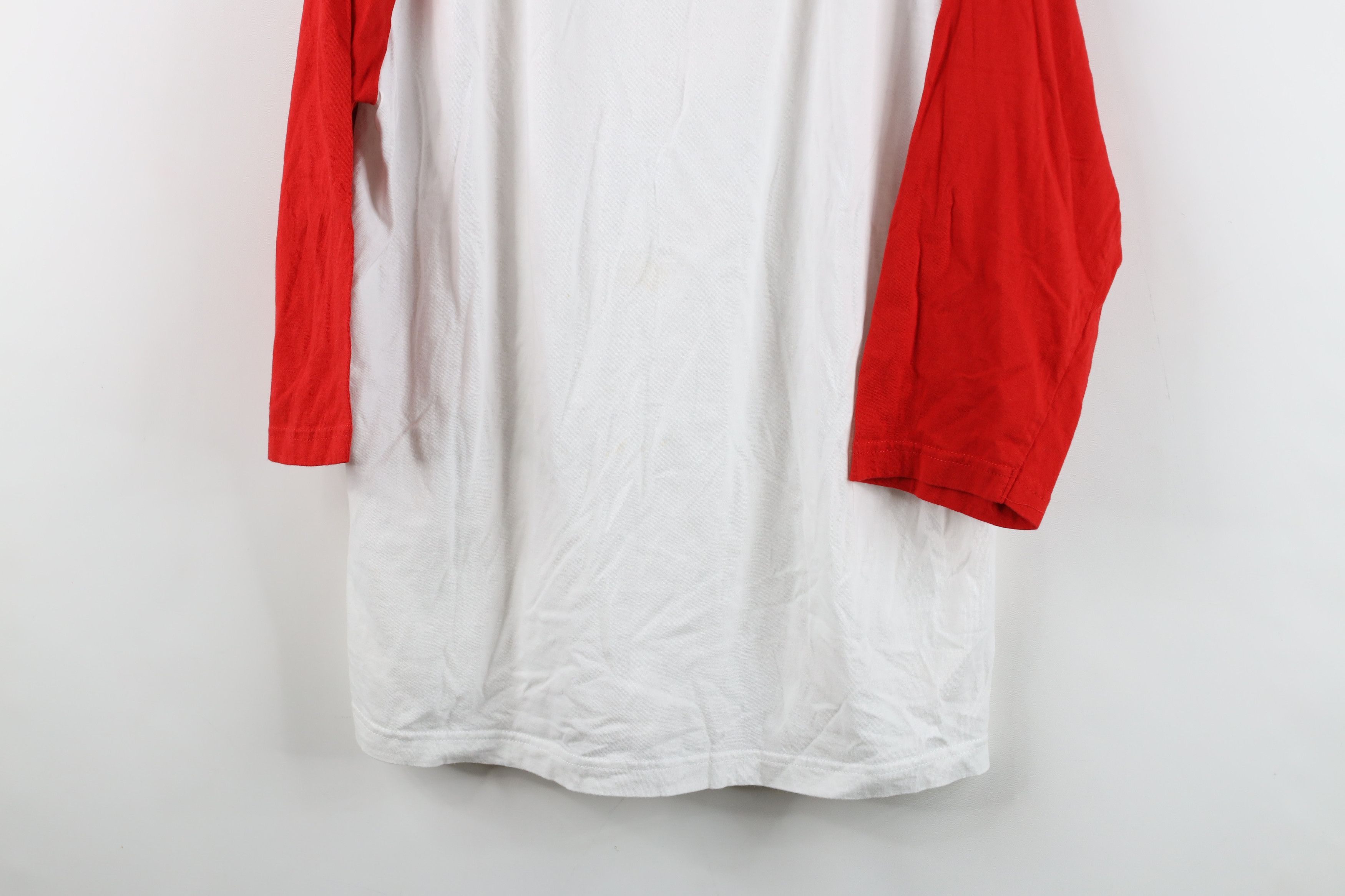 Vintage Vintage 90s Streetwear 3/4 Sleeve Raglan T-Shirt Red White Size US L / EU 52-54 / 3 - 3 Thumbnail
