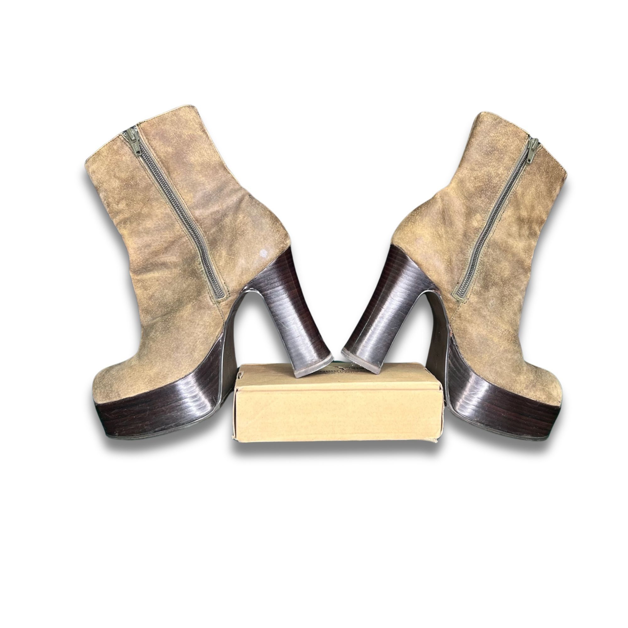 Chinese Laundry Chinese Laundry Brown Suede Platform Ankle Boots With Chunky Size US 8 / IT 38 - 4 Thumbnail