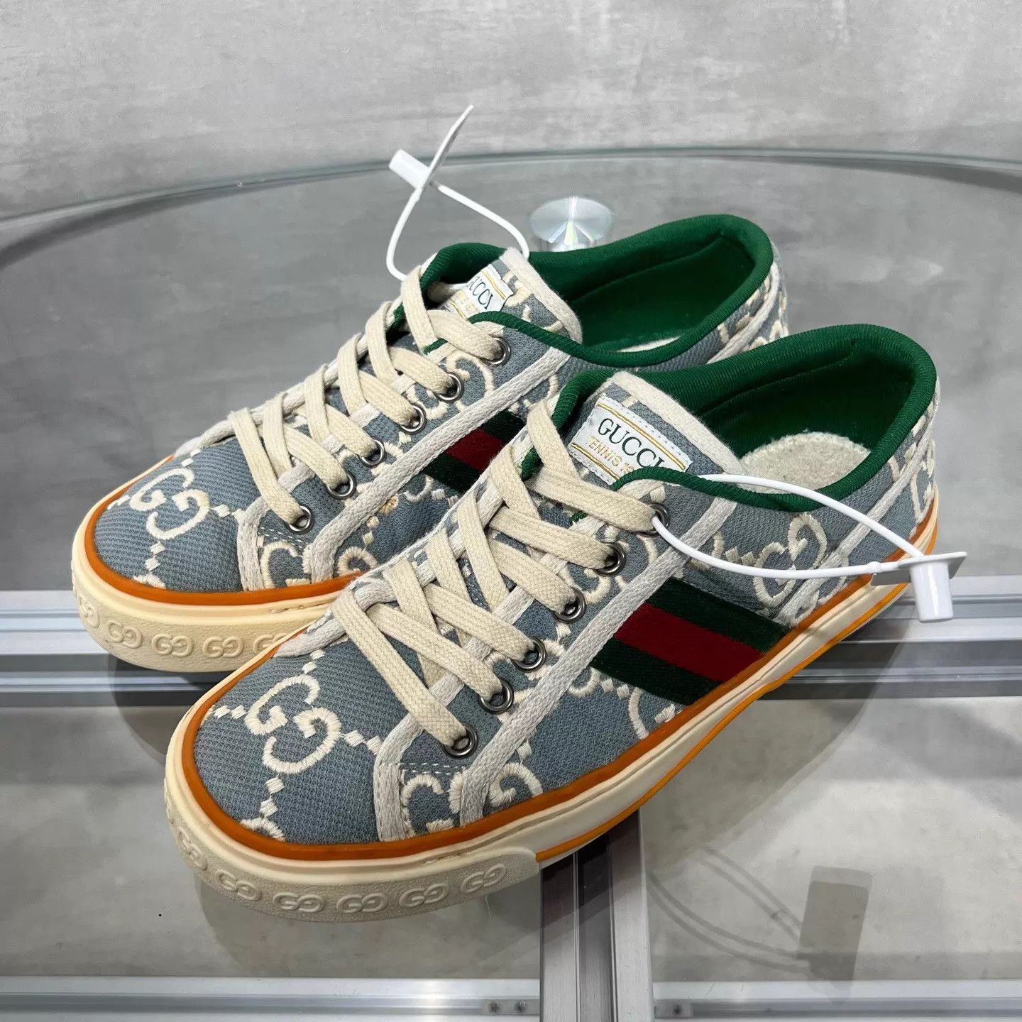 Gucci Gucci Tennis 1977 blue GG canvas women's 37 sneakers Size US 6.5 / IT 36.5 - 2 Thumbnail