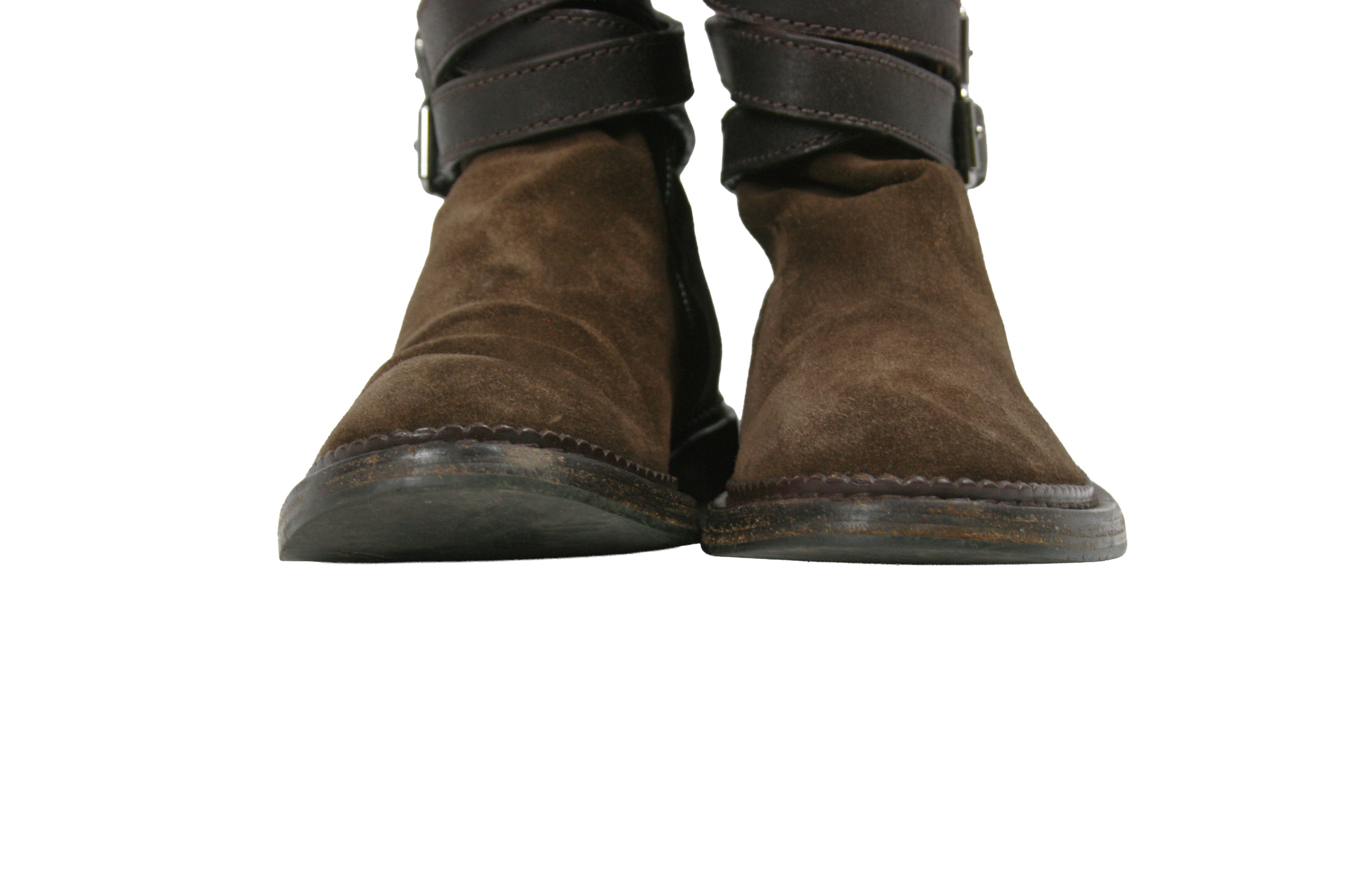 Miu Miu Biker Buckled Harness Suede Boots Size US 7.5 / IT 37.5 - 4 Thumbnail