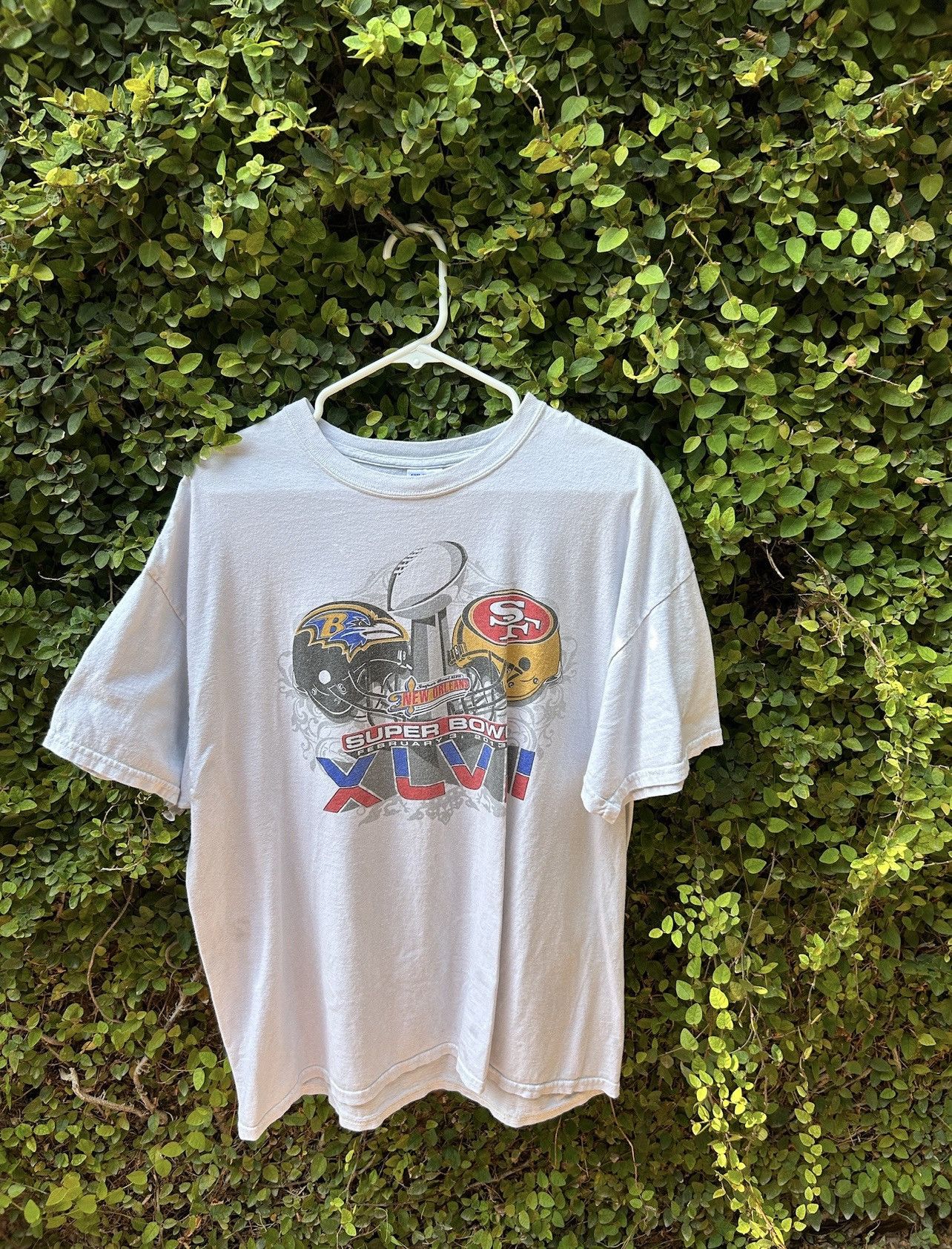 Gildan Ravens & San francisco 49ners Superbowl XLVII Vintage Tee Size US XL / EU 56 / 4 - 1 Thumbnail