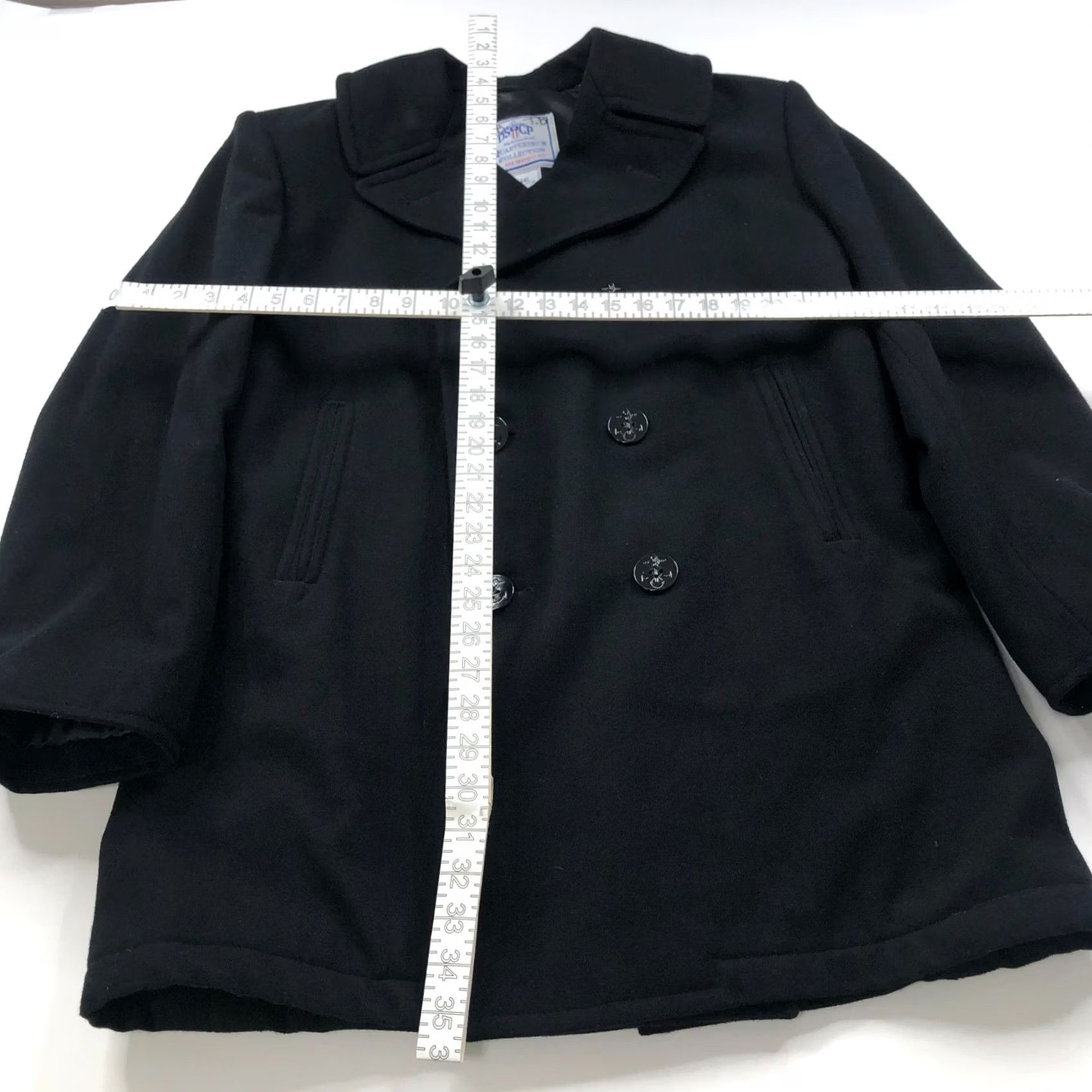 Vintage DSCP Quarterdeck Collection Pea Coat Jacket 44L Wool Black Men Coat Long Wool 100% Military Coat Mens Size US S / EU 44-46 / 1 - 3 Thumbnail