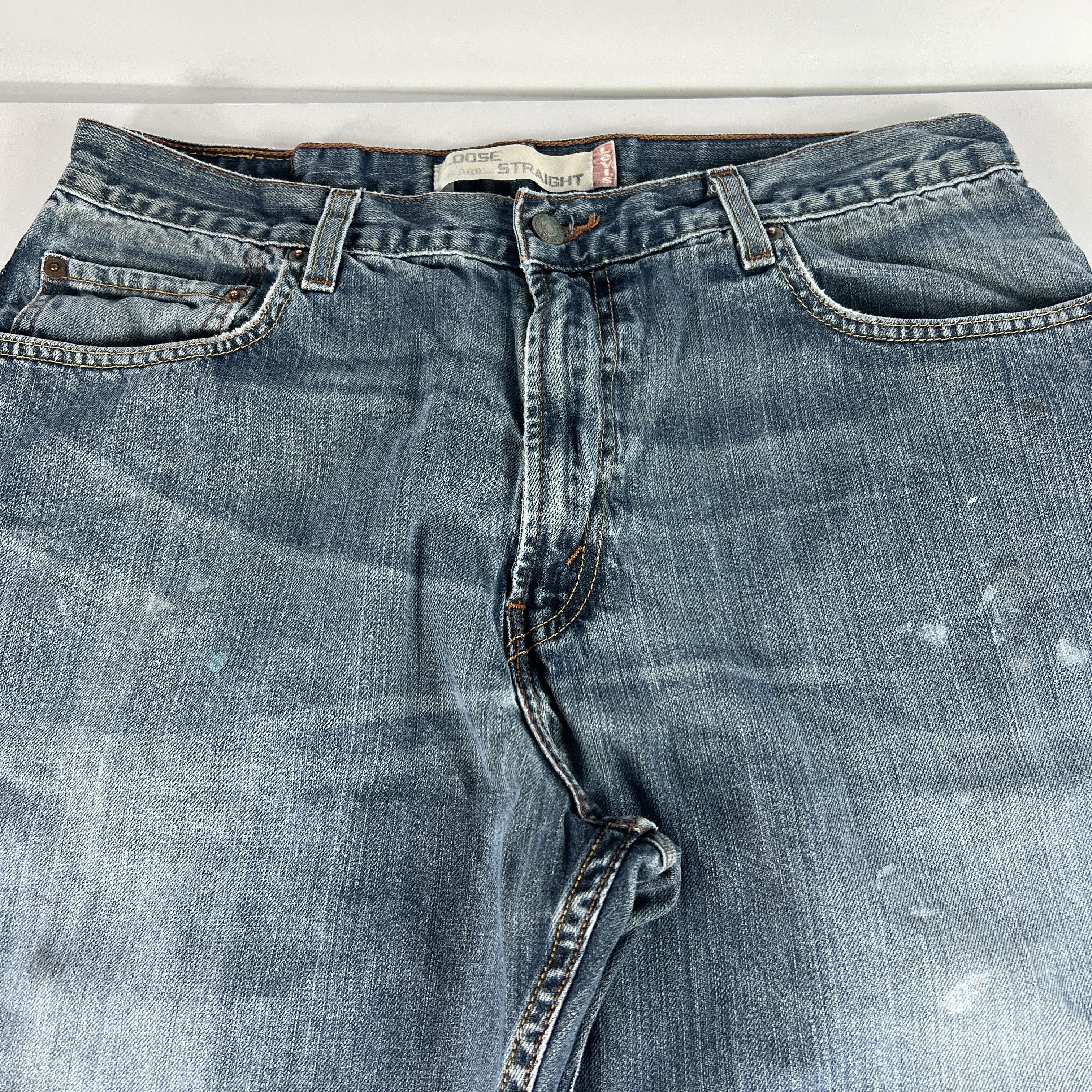 Levi's Y2K Levi's Jean 569 Loose Straight Blue Faded Thrashed Denim Size US 34 / EU 50 - 10 Thumbnail