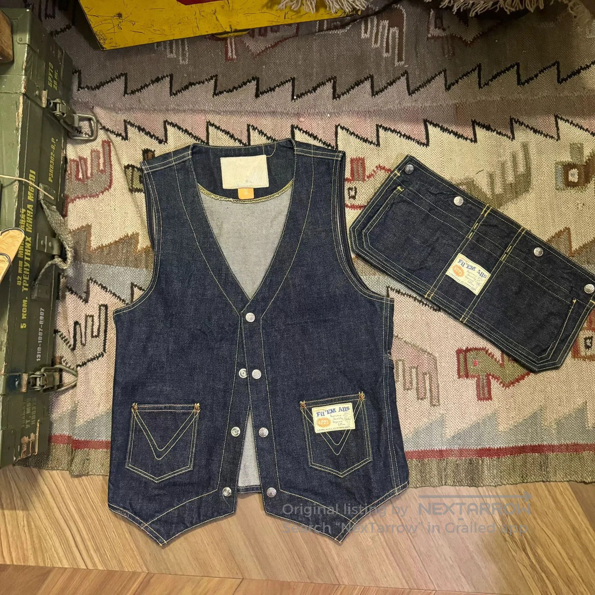 Vintage Vintage Japanese Denim Vest Fil'em Alls. Size US M / EU 48-50 / 2 - 1 Thumbnail