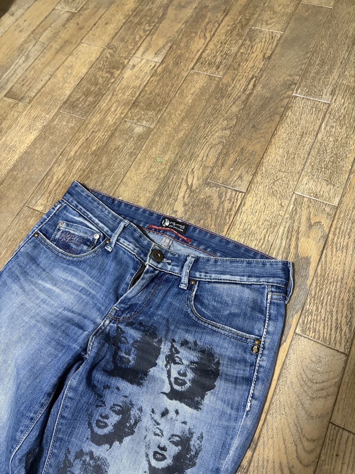 Andy Warhol Pepe Jeans Andy Warhol Marilyn Monroe Graphic Jeans Y2K Punk Size US 29 - 3 Thumbnail
