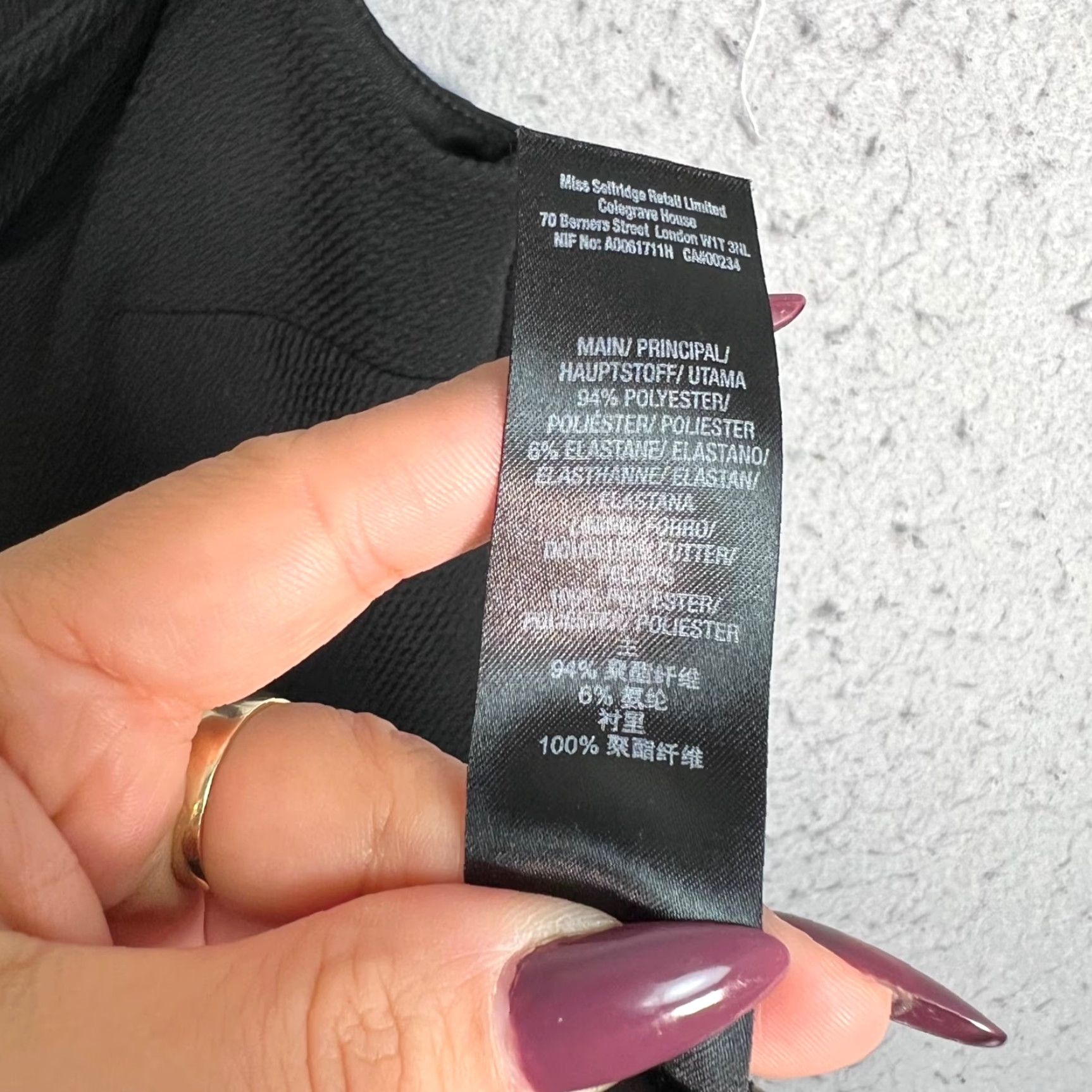 Vintage Miss Selfridge Dress Woman Bodycon Short Black Off-Shoulder Sleeveless Pullover Polyester(Size 2) Size XS / US 0-2 / IT 36-38 - 4 Thumbnail