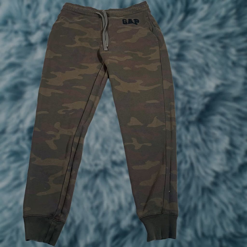 Gap GAP Sweatpants Joggers Small Tapered Drawstring Camouflage Green Men Athletic Bottoms Size US 29 - 1 Thumbnail