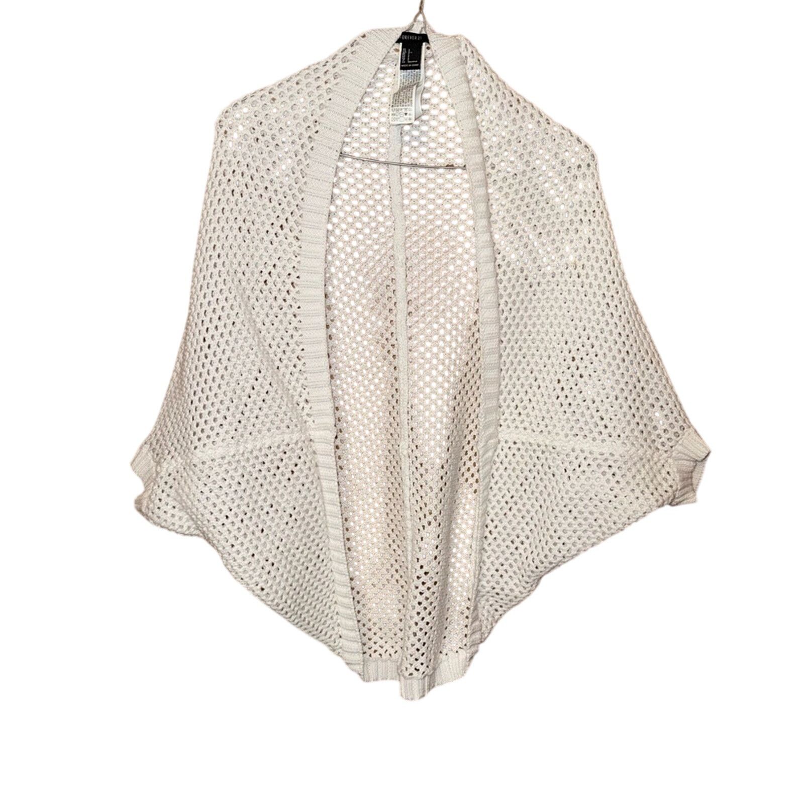 Forever 21 Forever 21 Women's White Open-Knit Sweater Size Small Size S / US 4 / IT 40 - 1 Thumbnail