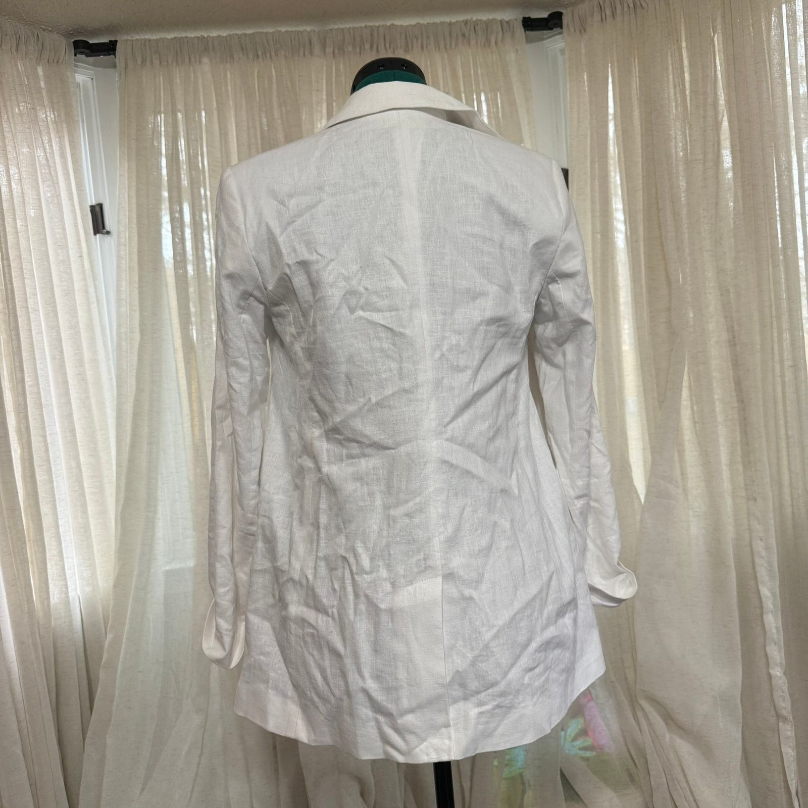 Express Express White Linen Blend Blazer | Sz S Size S / US 4 / IT 40 - 4 Thumbnail