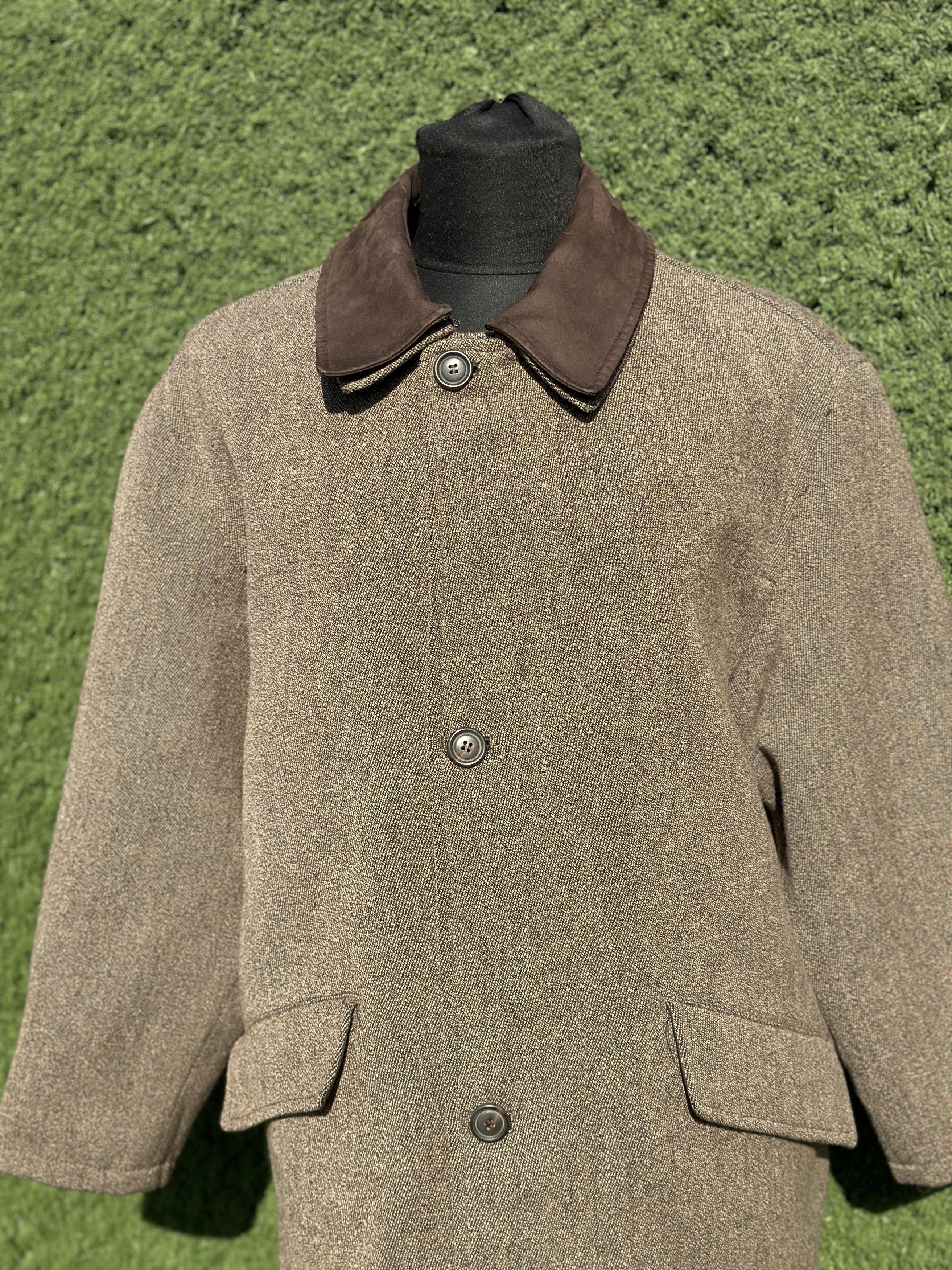 Canali Canali Wool Cashmere Tweed Style Coat Leather Collar 50 IT Size US M / EU 48-50 / 2 - 8 Thumbnail
