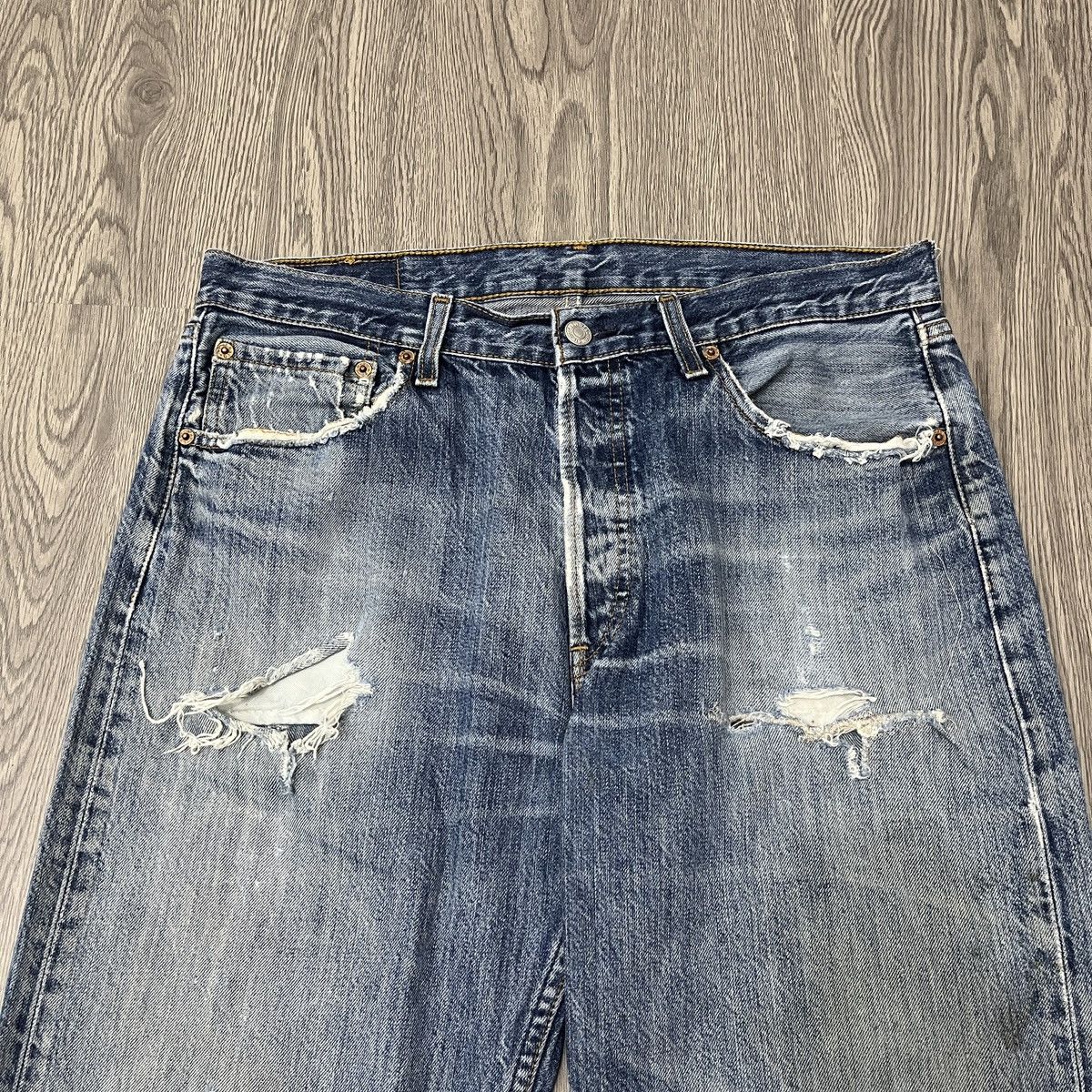 Levi's Vintage Clothing 2000s Levi's 501 Distresse Denim ifsixwasnine Size US 34 / EU 50 - 4 Thumbnail