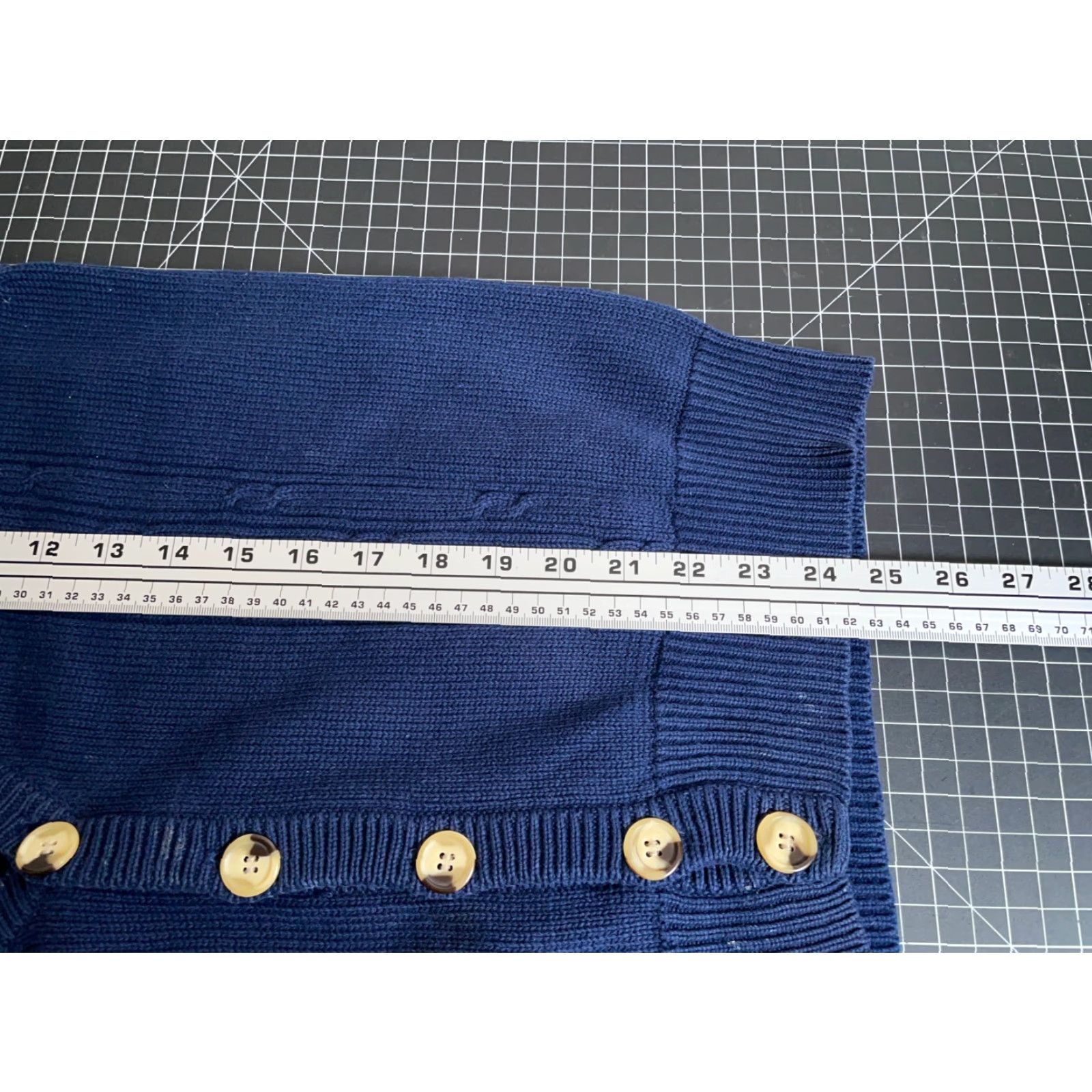 Vintage VINTAGE Hathaway Men's Sweater Vest Adult Large Cable Knit Cotton Preppy Golf Blue Size US L / EU 52-54 / 3 - 6 Thumbnail