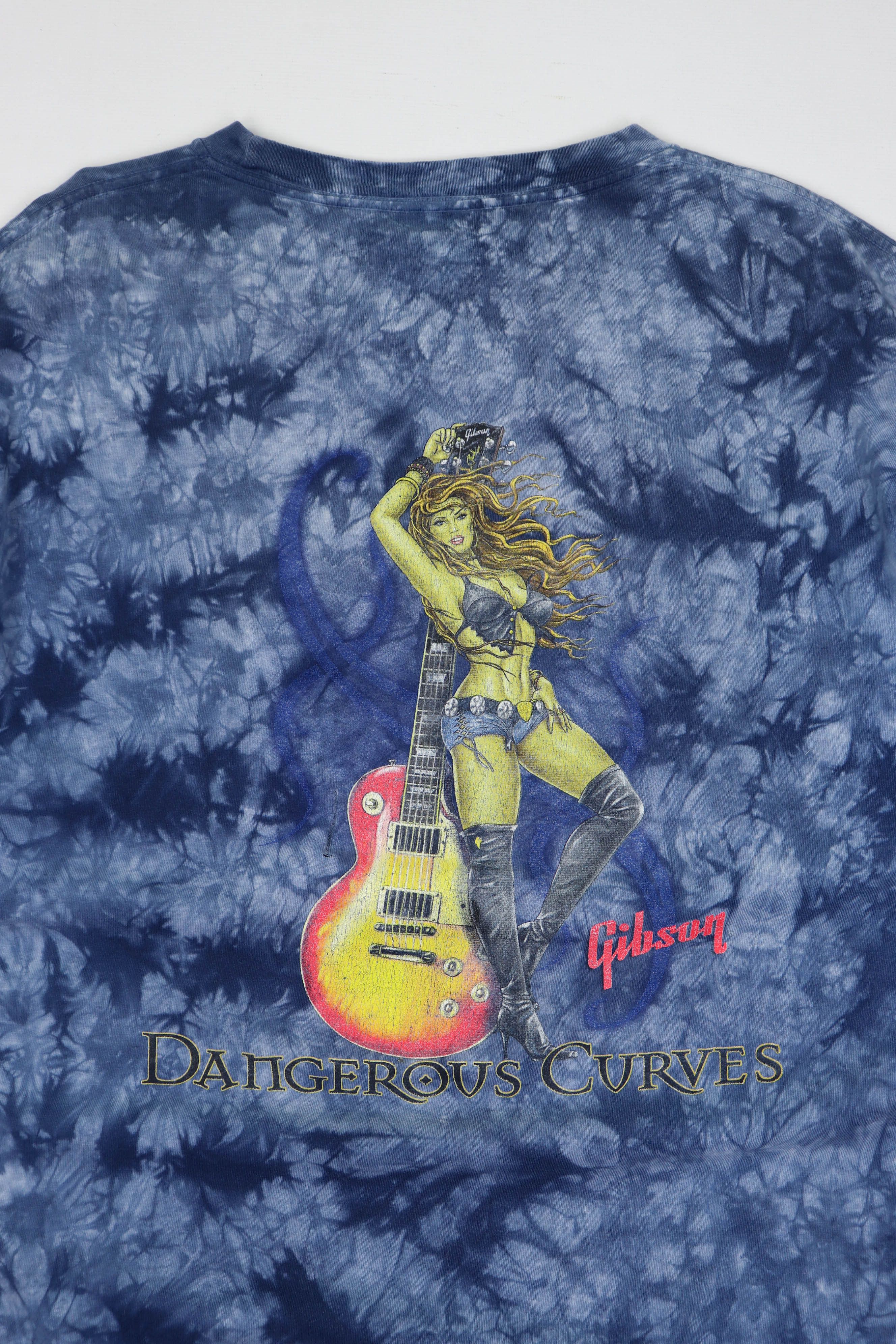 Vintage Gibson Vintage Dangerous Curves Tie Dye Graphics T-shirt Tee Size US XL / EU 56 / 4 - 10 Thumbnail