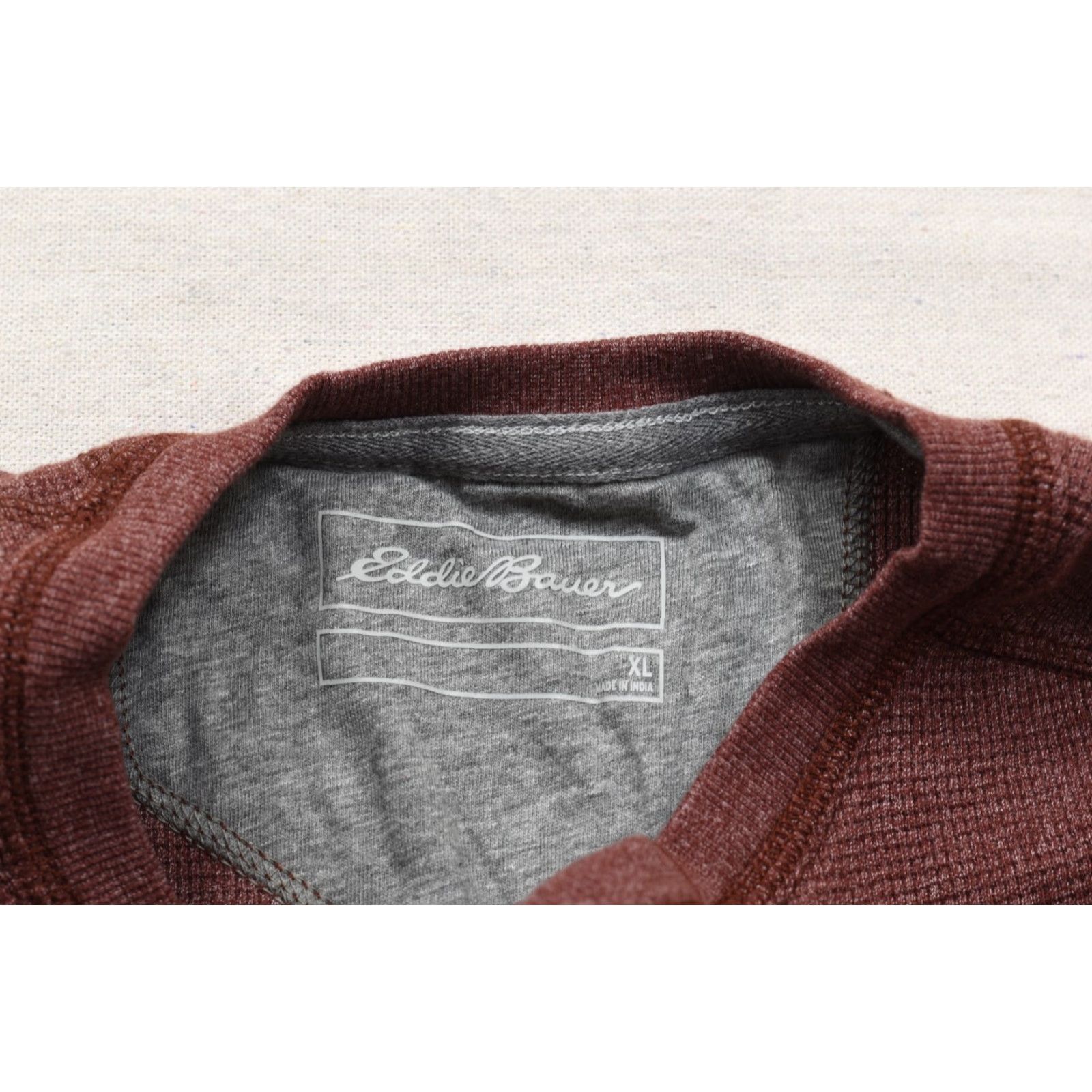 Eddie Bauer Eddie Bauer Henley Shirt XL Men Red Waffle Knit Long Sleeve Shirt Maroon New Size US XL / EU 56 / 4 - 6 Thumbnail