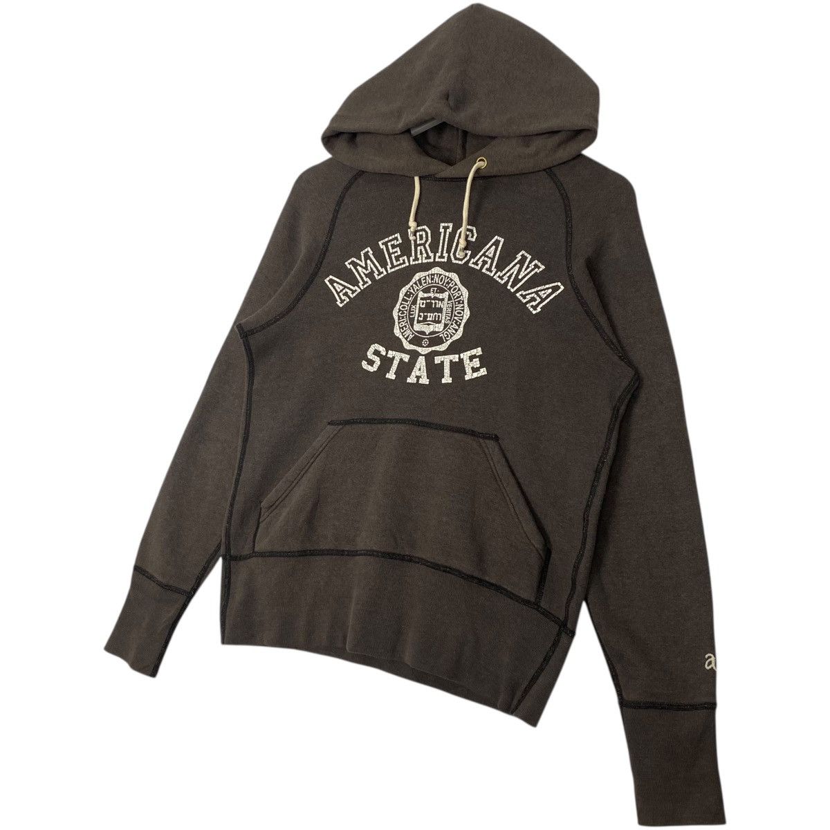 Vintage Vintage American Big Logo Hoodie Sweater Brown Size M Size US M / EU 48-50 / 2 - 2 Thumbnail