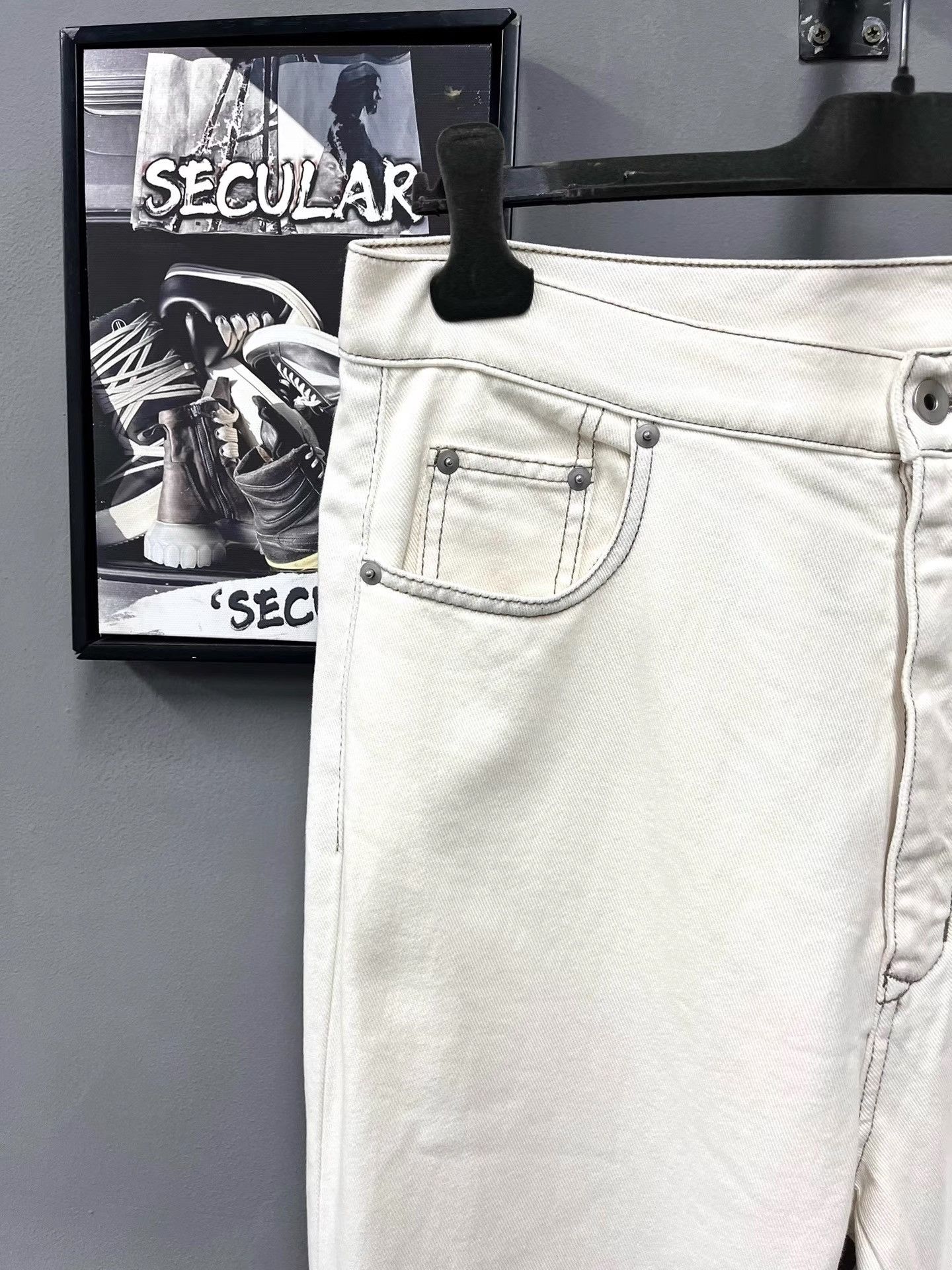 Rick Owens Rick Owens Bolan Bootcut White Jeans K34 Size US 32 / EU 48 - 2 Thumbnail