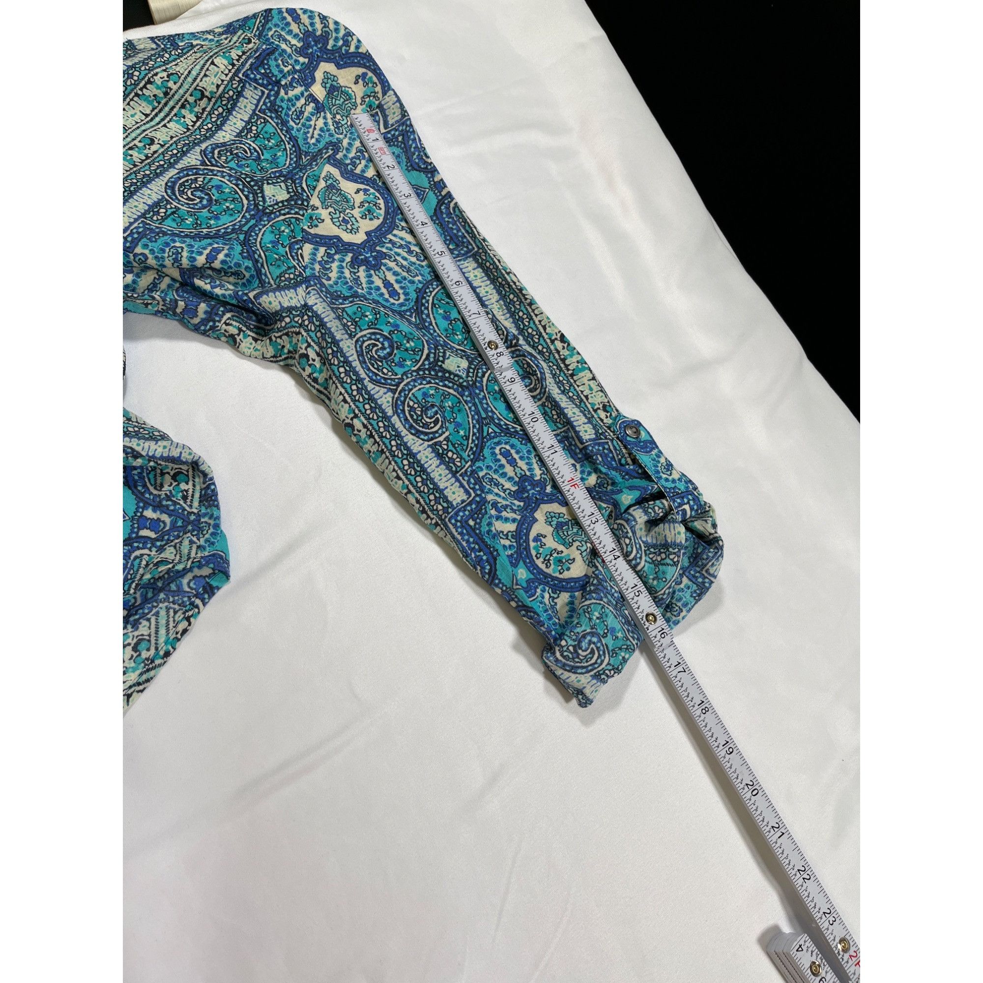 Other Kim Rogers SKU 7729 Womens Blue and Green Paisley Blouse Siz Size XL / US 12-14 / IT 48-50 - 7 Thumbnail