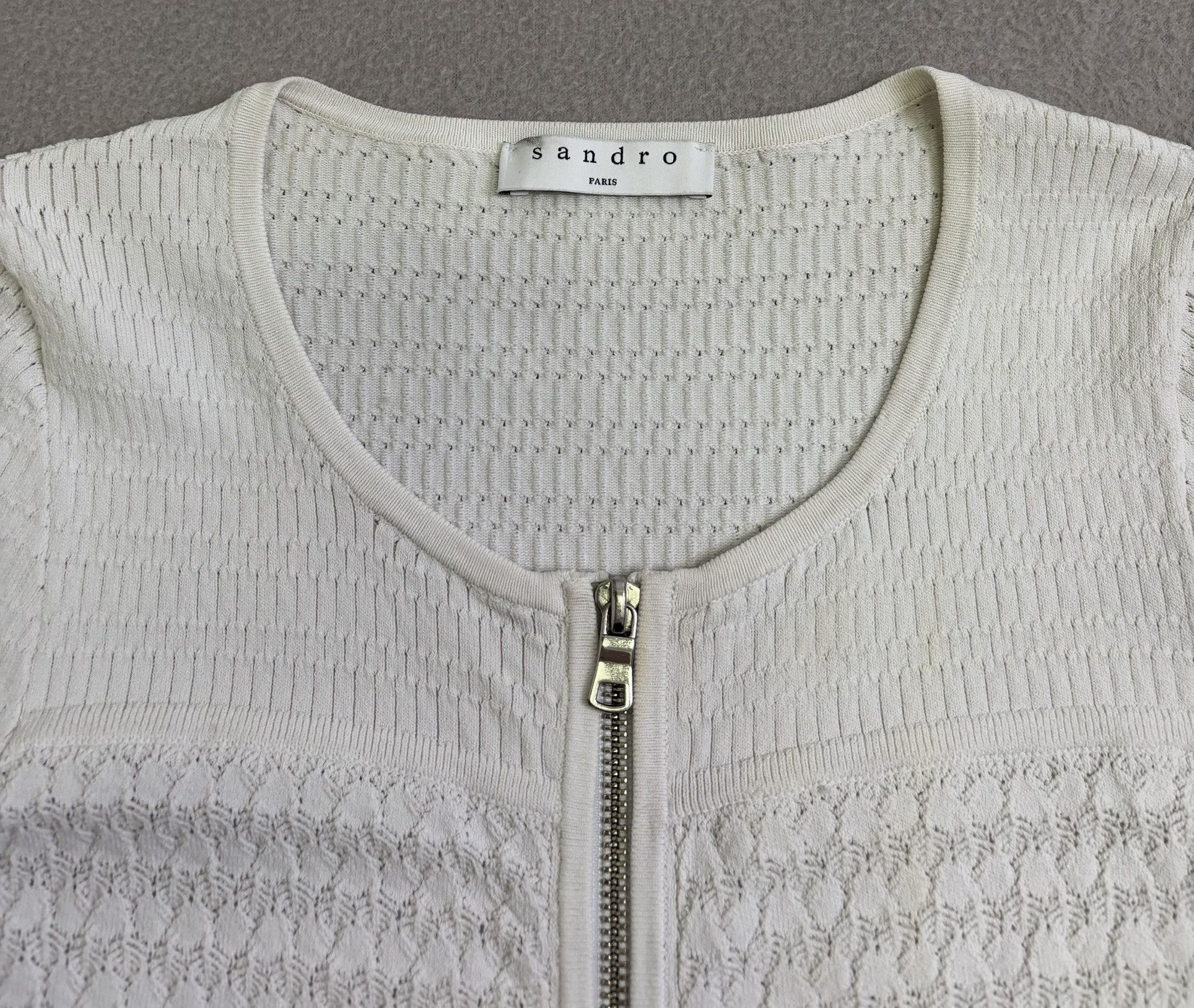 Sandro Sandro White zip cardigan size S Size S / US 4 / IT 40 - 6 Thumbnail